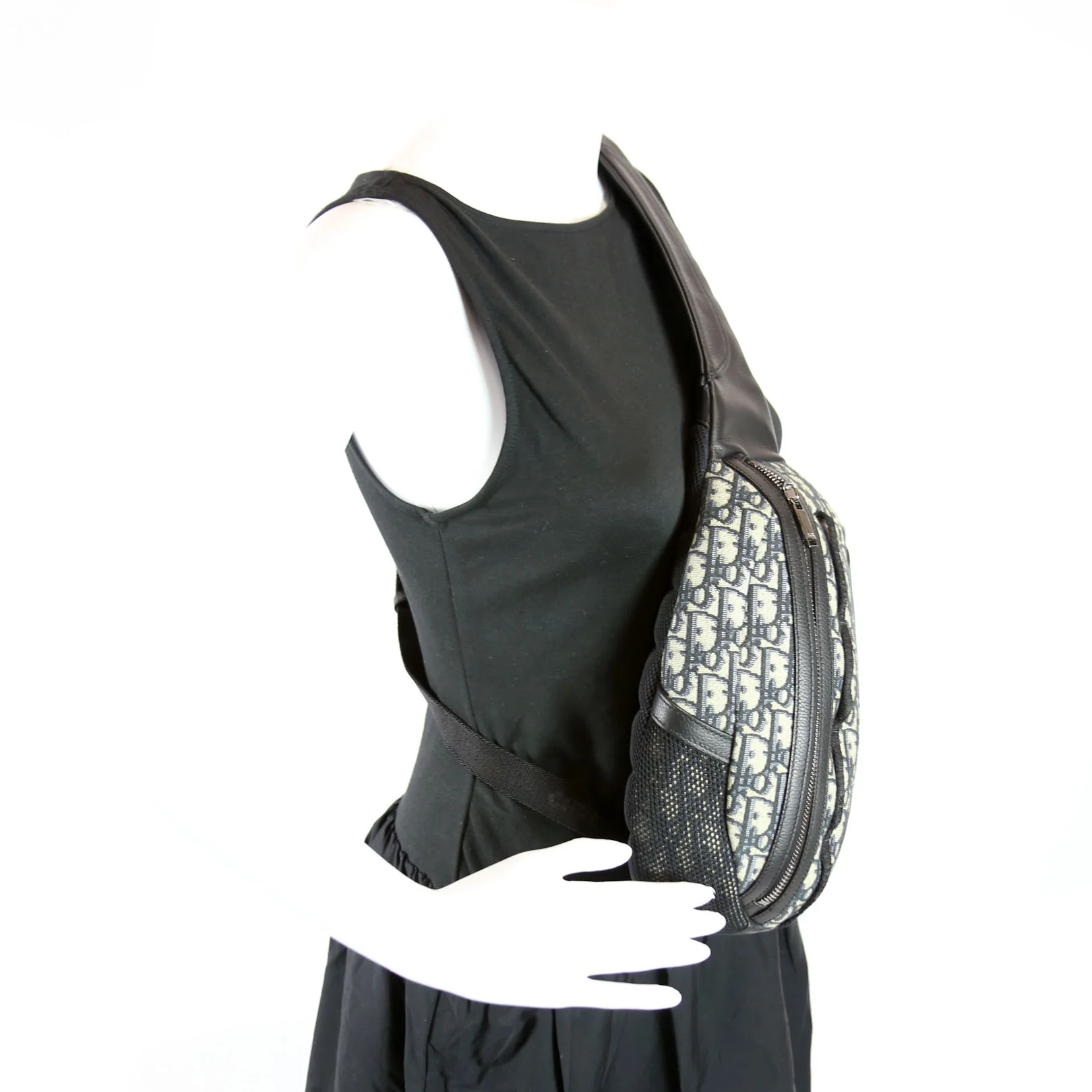 Scarab Bag Oblique Canvas Black/Beige - Image 8
