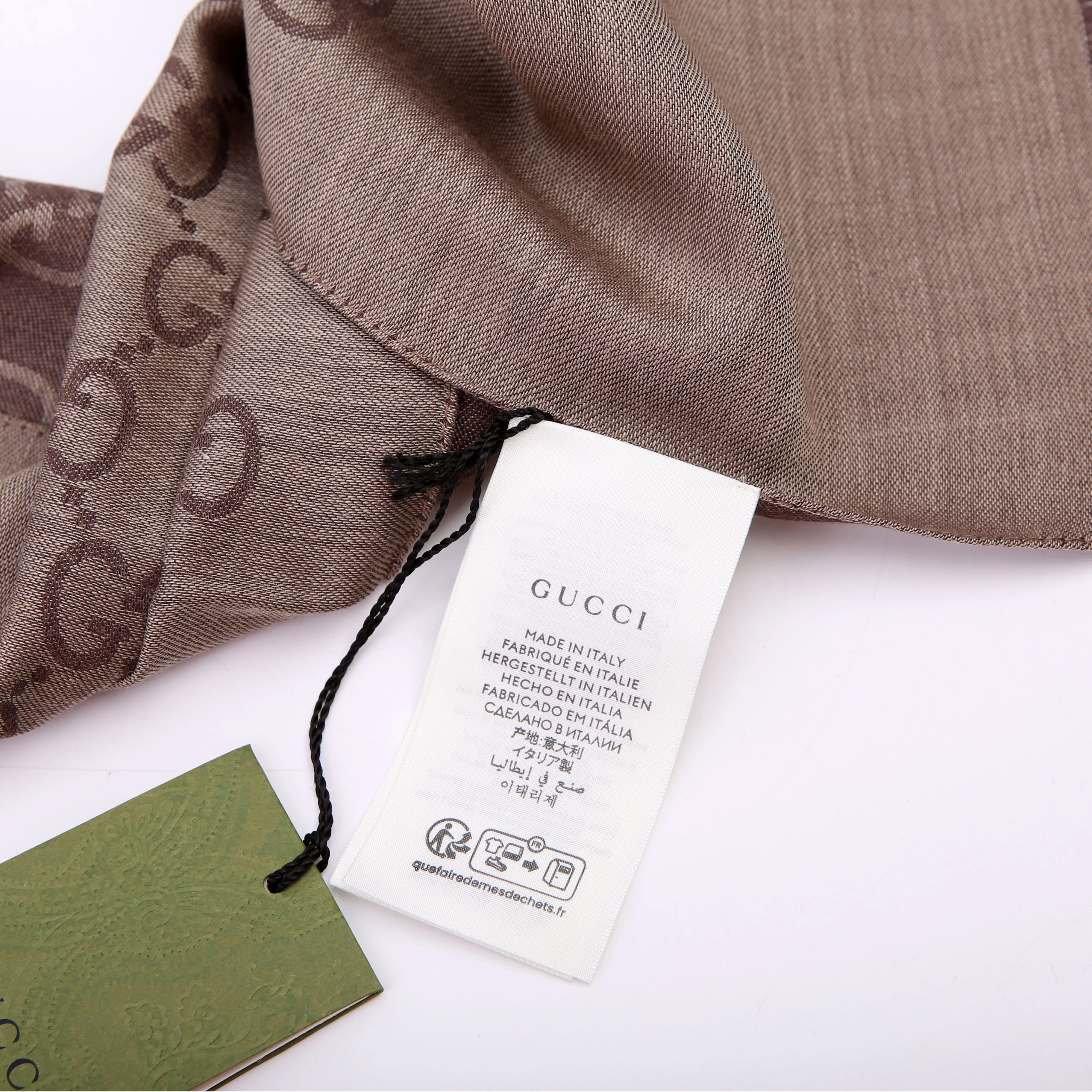165904 GG Jacquard Knit Scarf Brown - Image 2