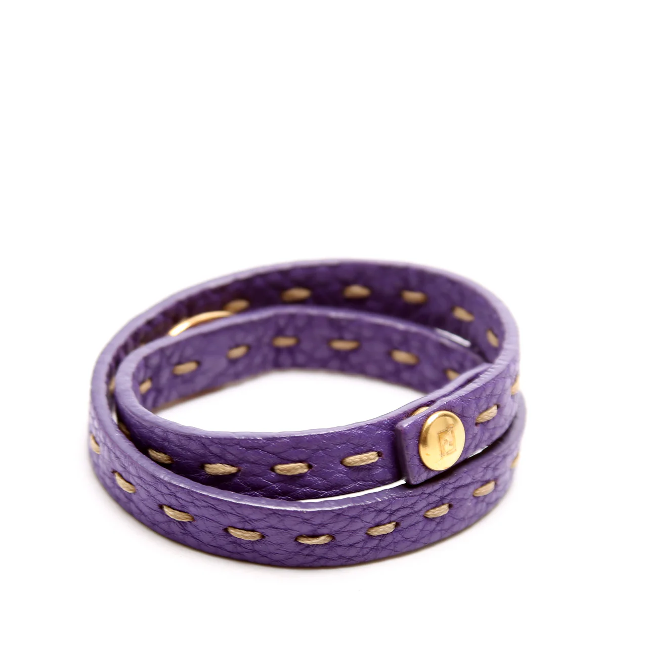 Selleria Leather Wrap Bracelet Purple - Image 2