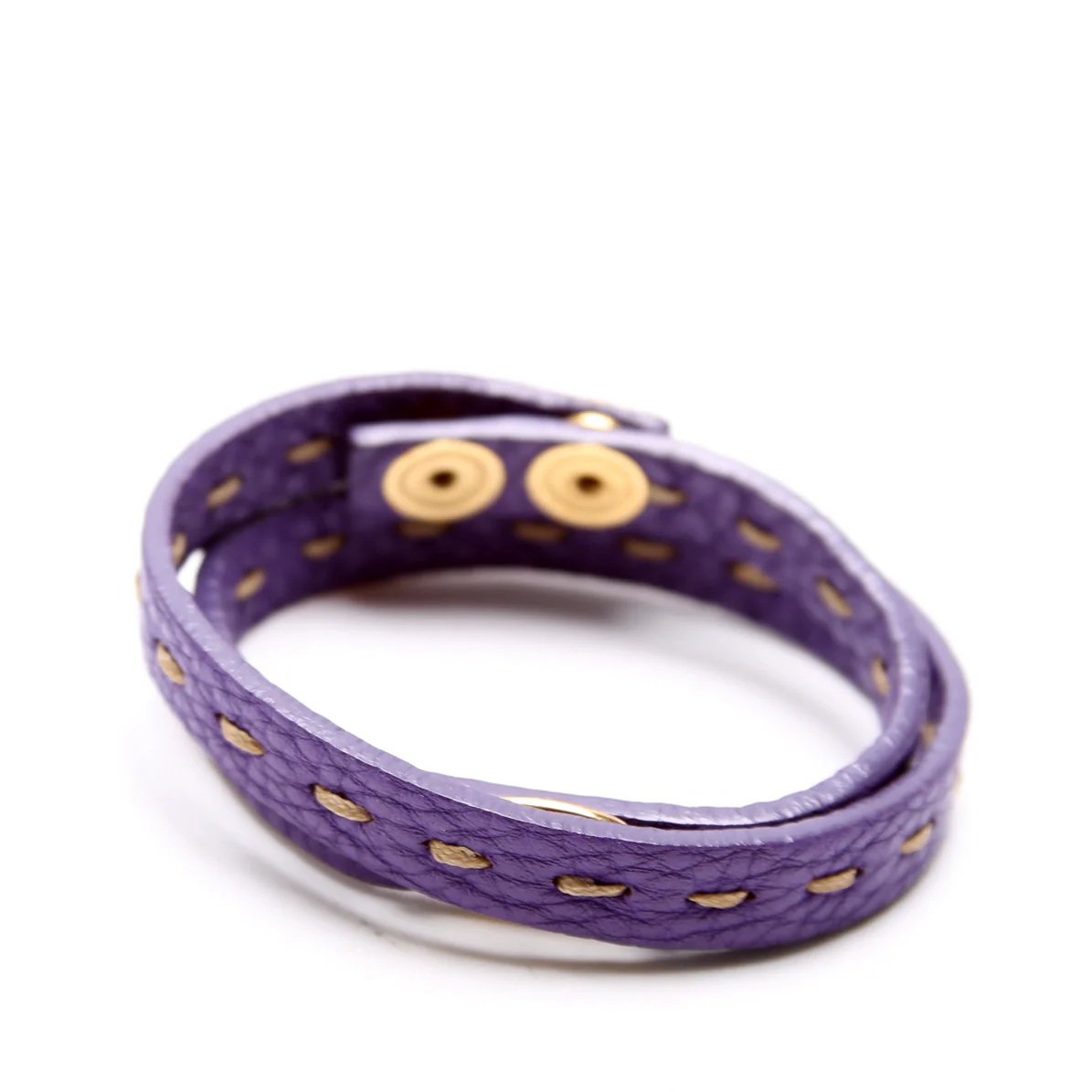 Selleria Leather Wrap Bracelet Purple - Image 3