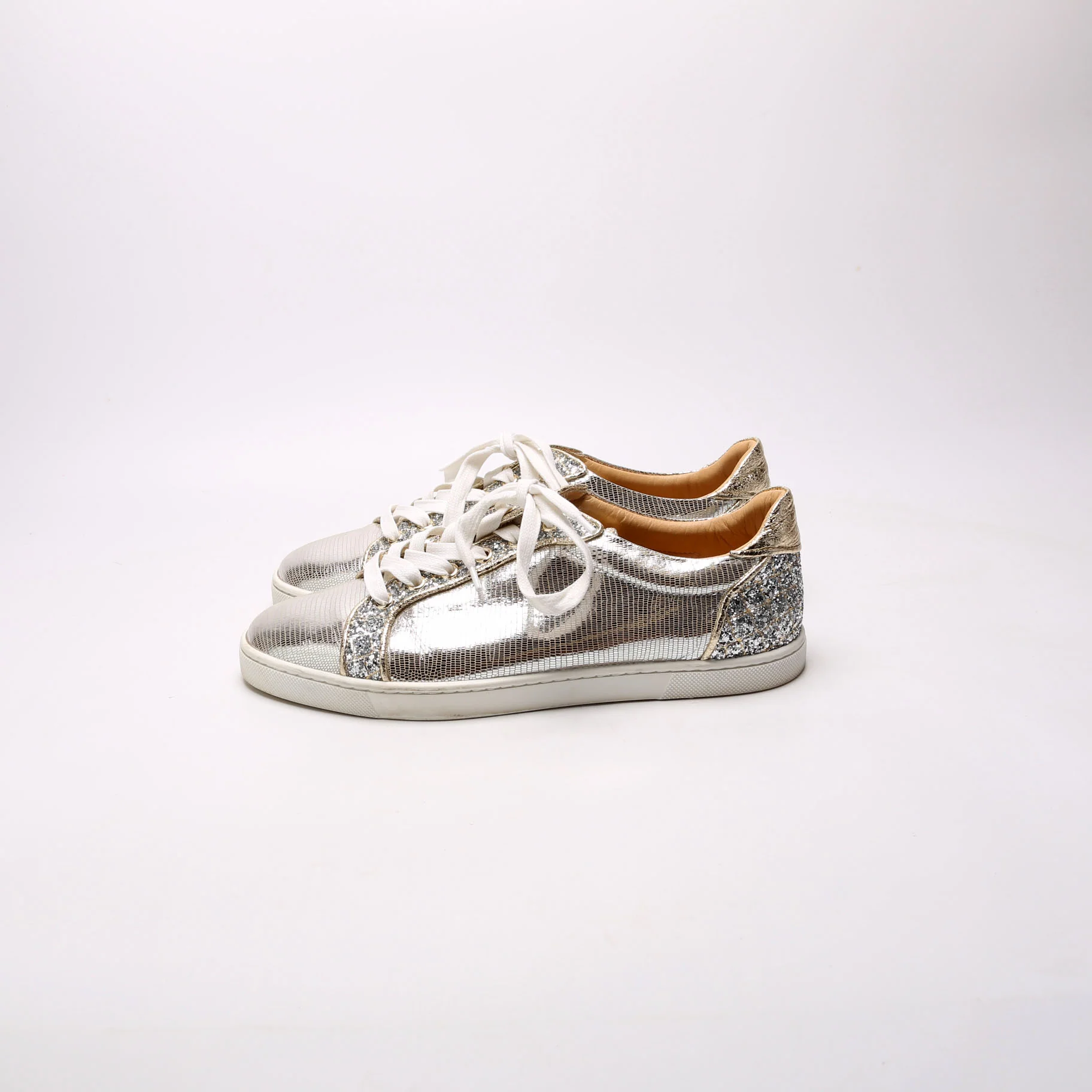 Seva Flat Sneakers Size 39 Gold/Silver - Image 3