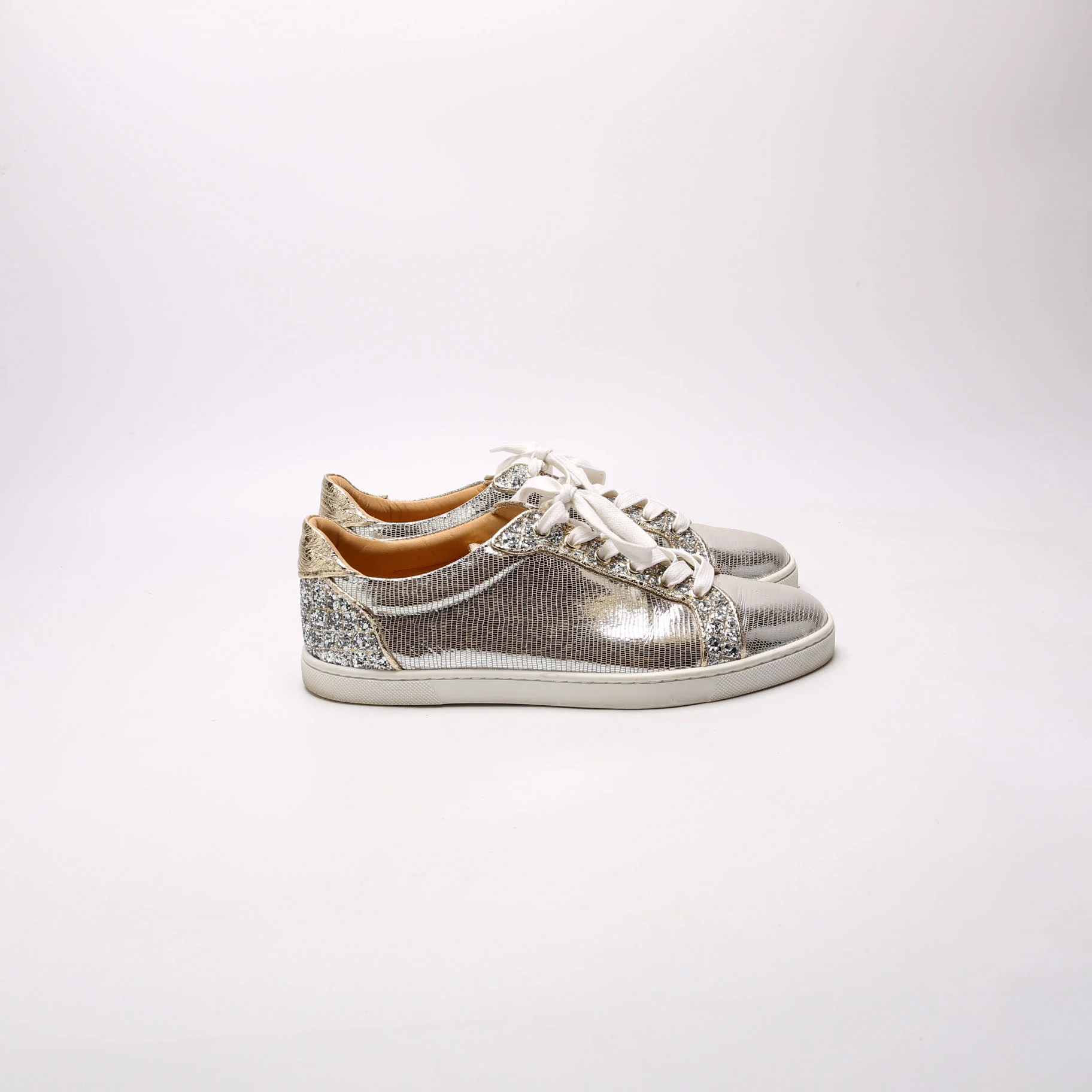 Seva Flat Sneakers Size 39 Gold/Silver - Image 5