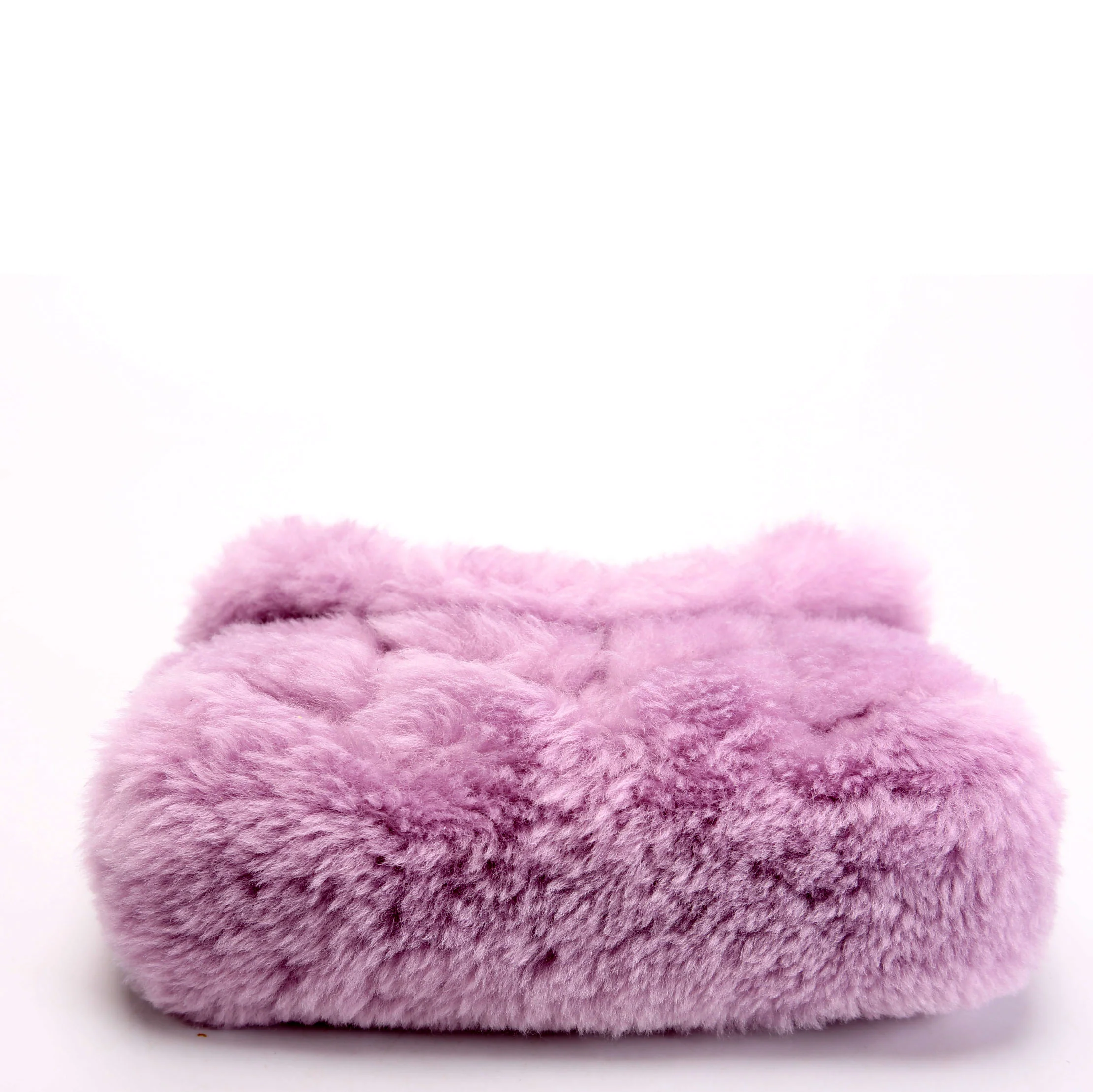 Shearling Puffer Pouch with Card Holder Purple - Image 4