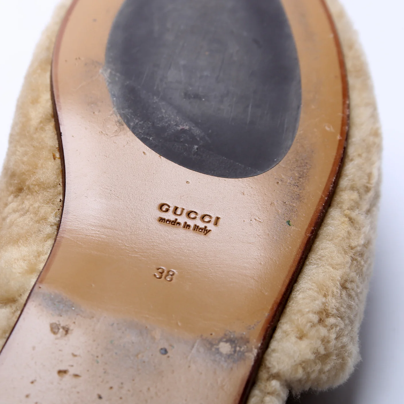 Shearling Slippers Size 38 Tan - Image 7