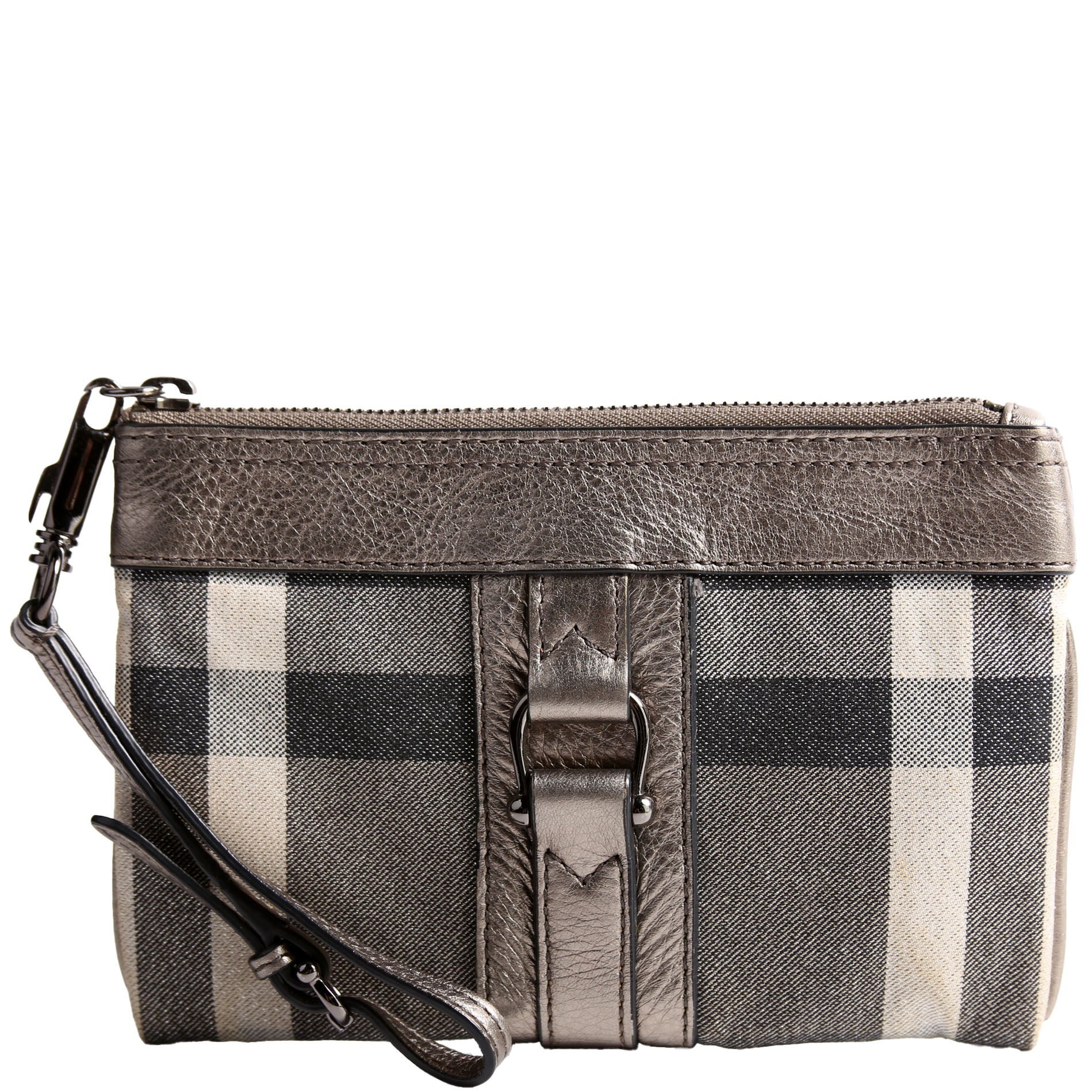 Shimmer Check Wristlet Pouch