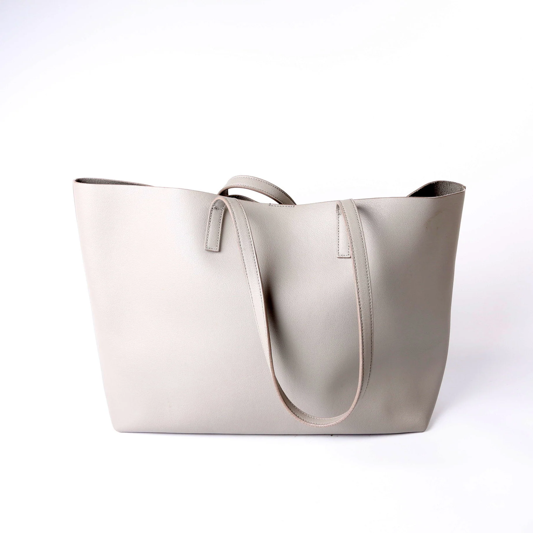 Shopping Bag East/West Supple Leather 600281 Grey - Image 2
