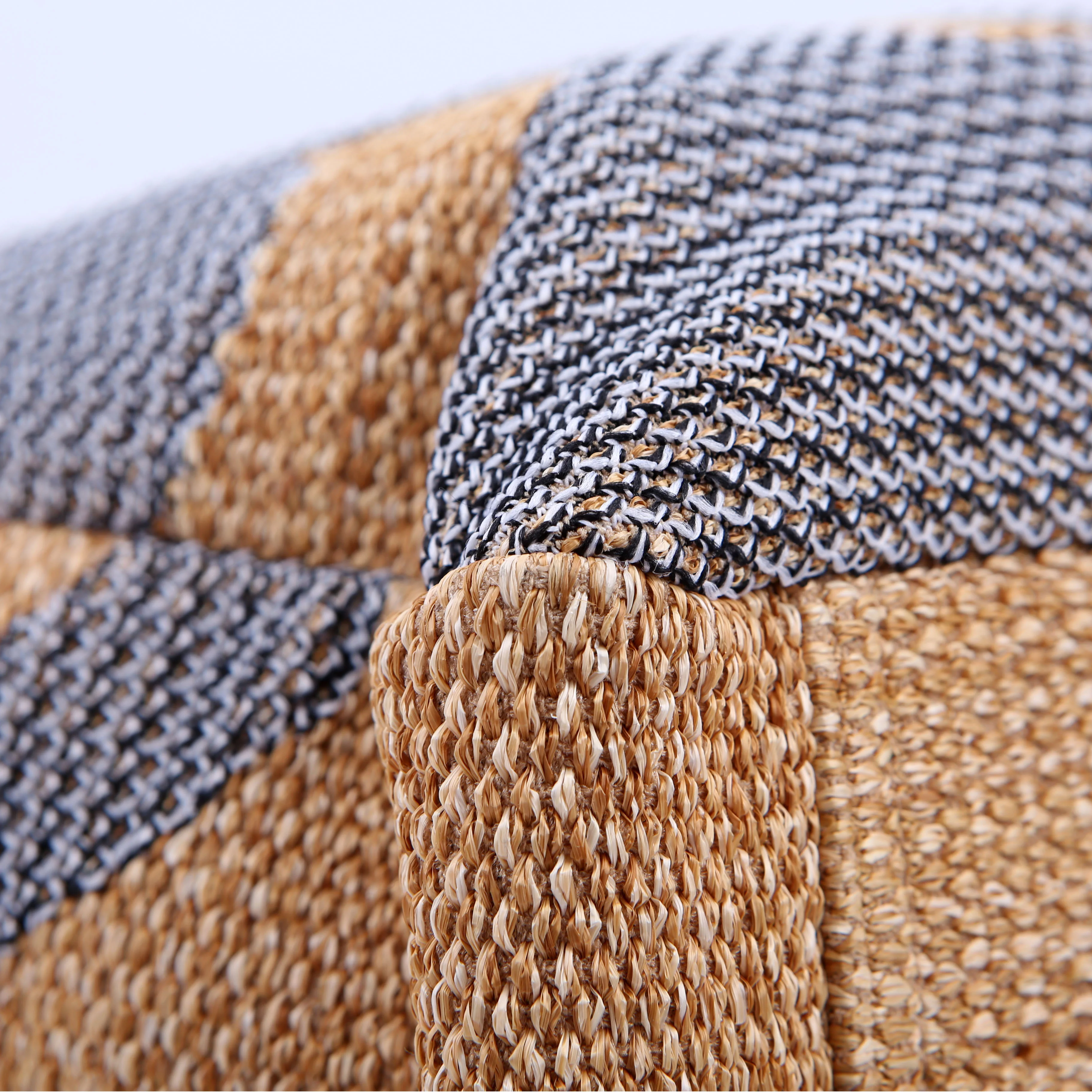 Shopping Bag Large Mixed Fibers 28M Black/Tan - Image 5