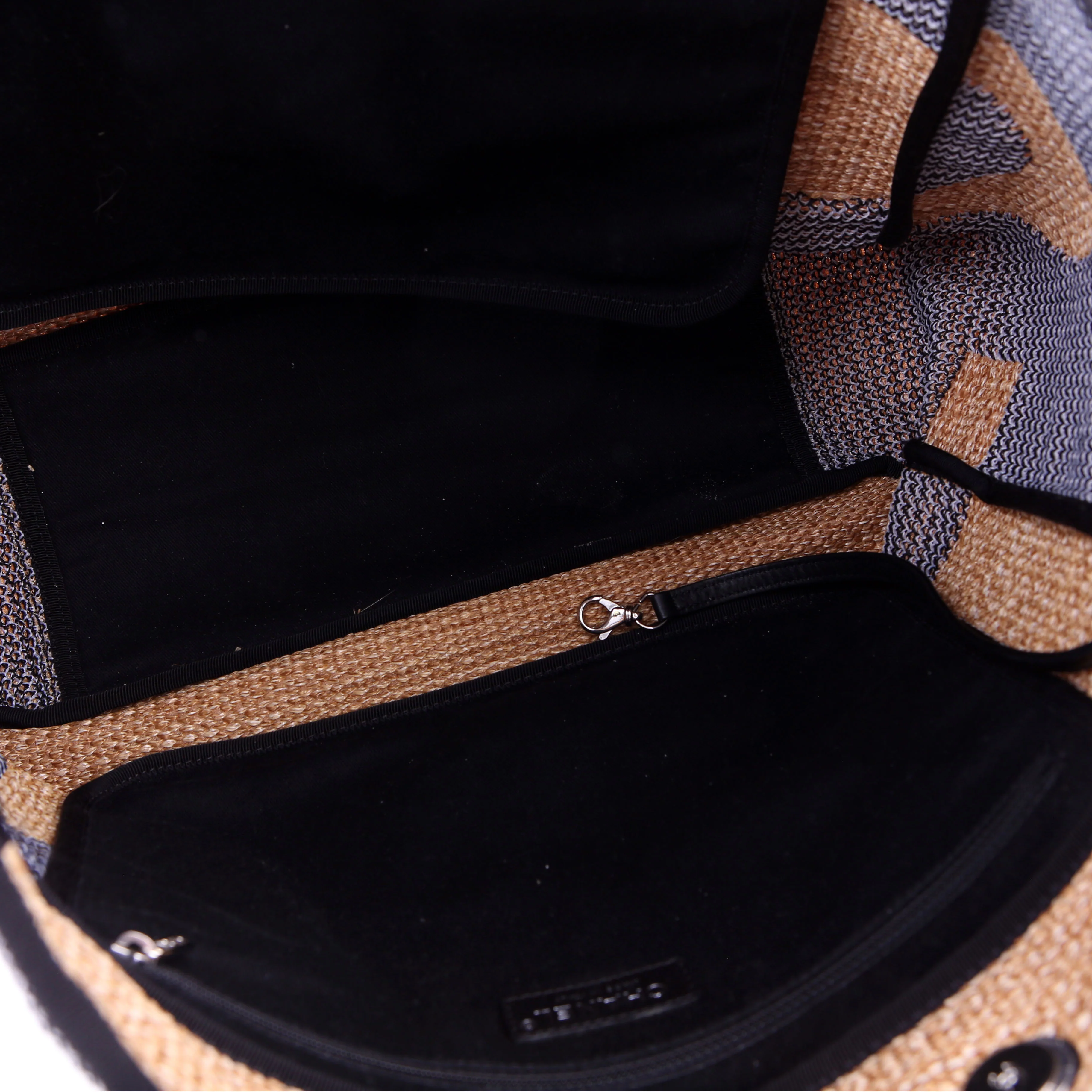 Shopping Bag Large Mixed Fibers 28M Black/Tan - Image 9