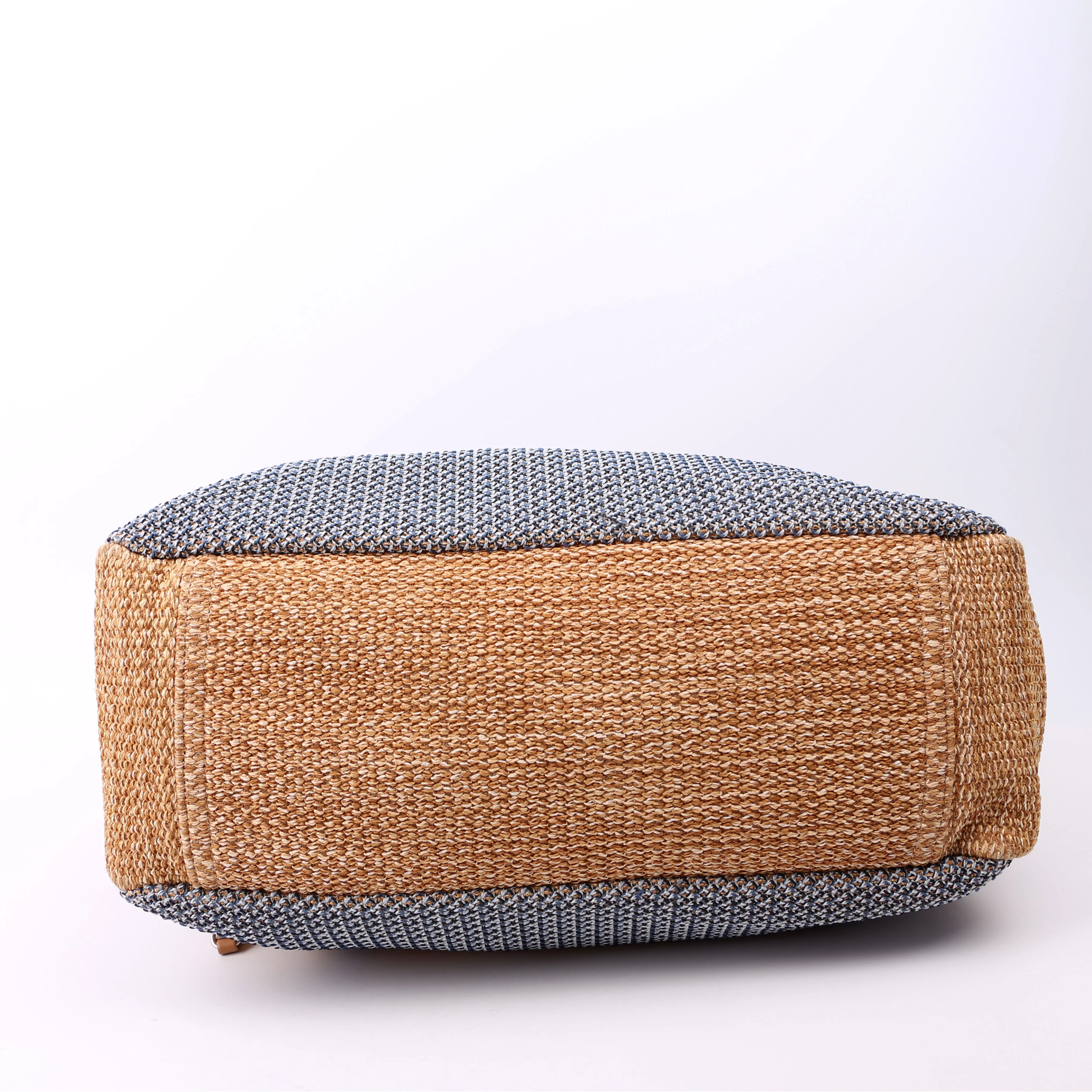 Shopping Bag Large Mixed Fibers 28M Tan/Blue - Image 4