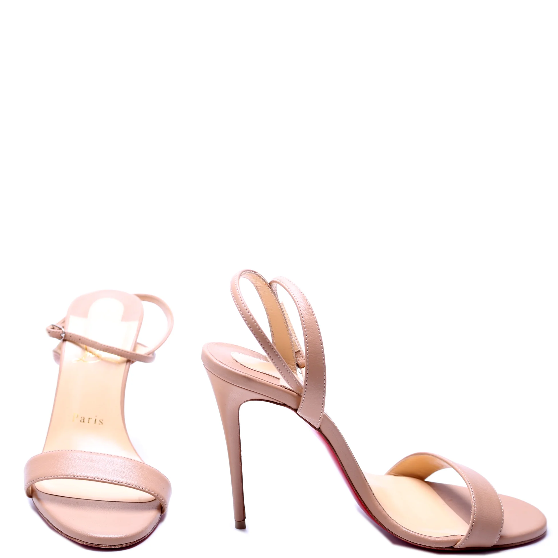 SIERRA Loubigirl 100MM Sandals Size 37 Nude