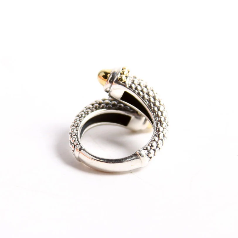 Signature Caviar Two-Tone Crossover Ring 925/750 Size 7 - Image 3