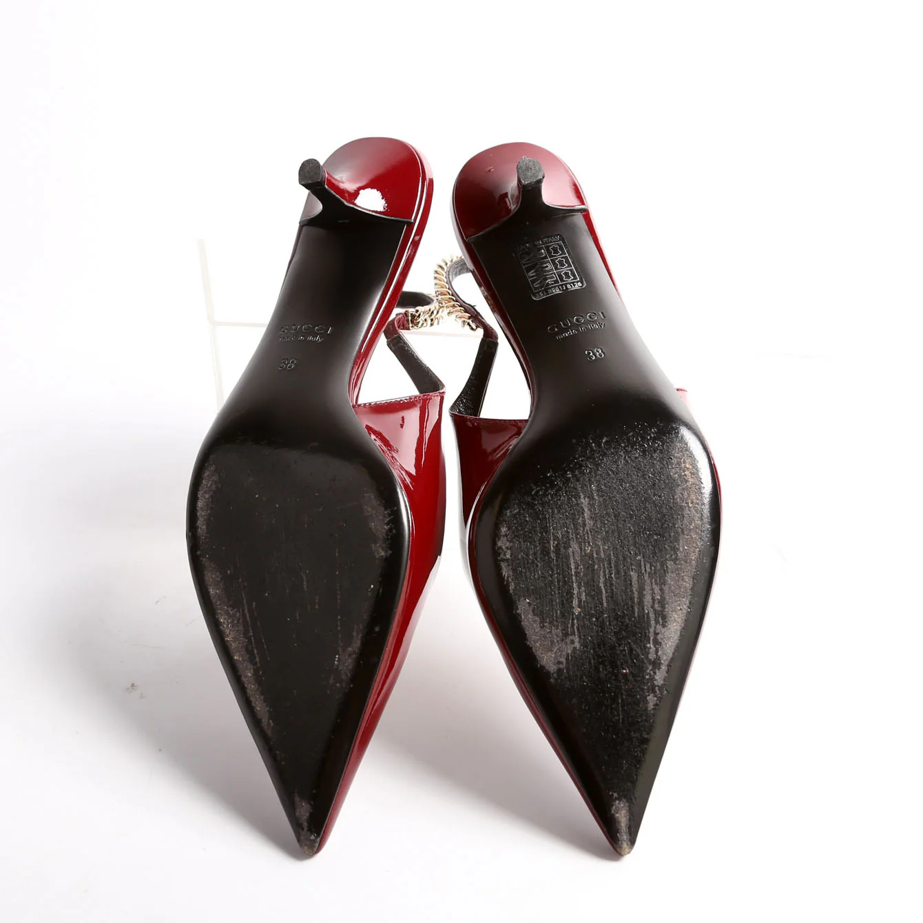 Signoria Patent Slingback Kitten Heels Size 38 - Image 6