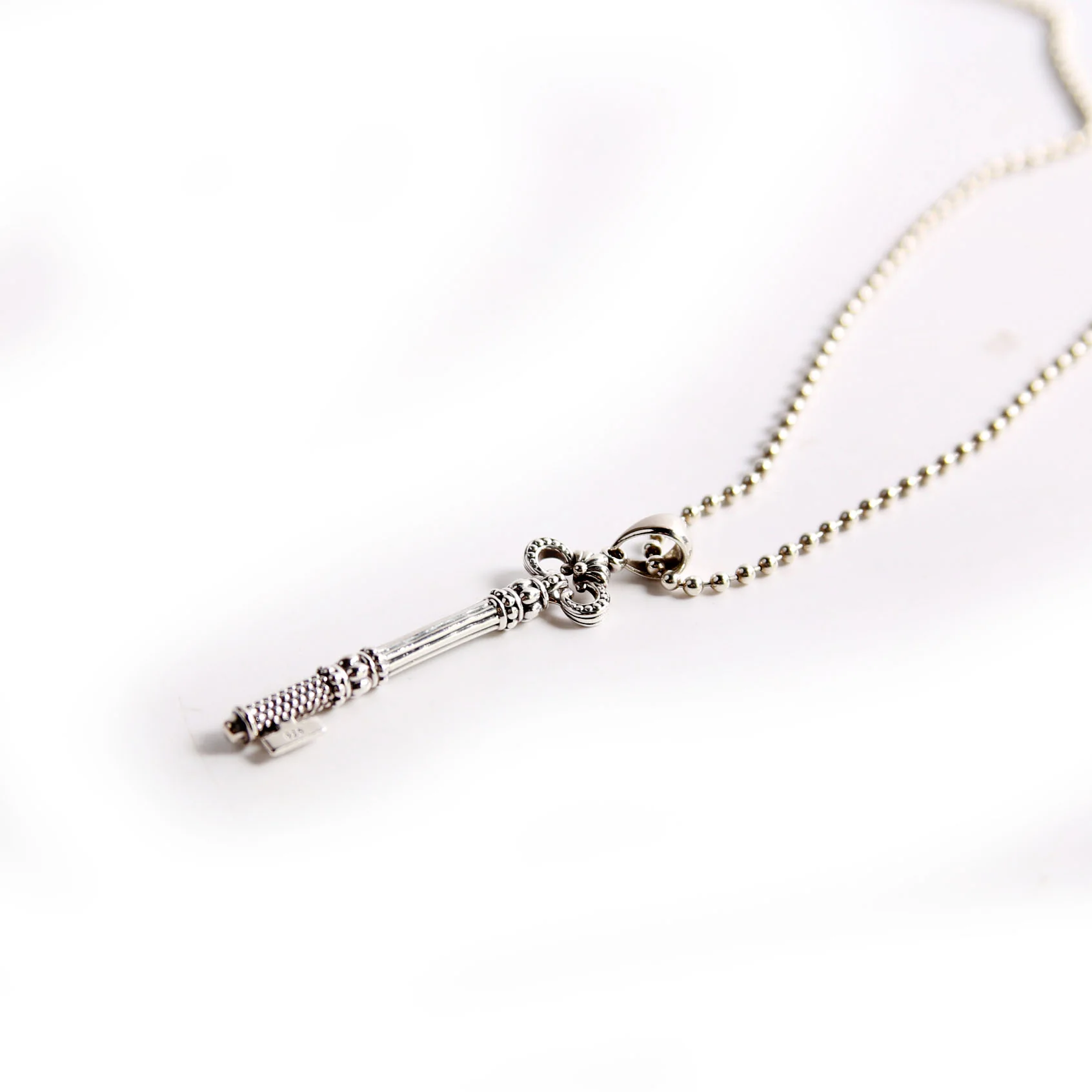 Skeleton Key Pendant Necklace 925 - Image 4