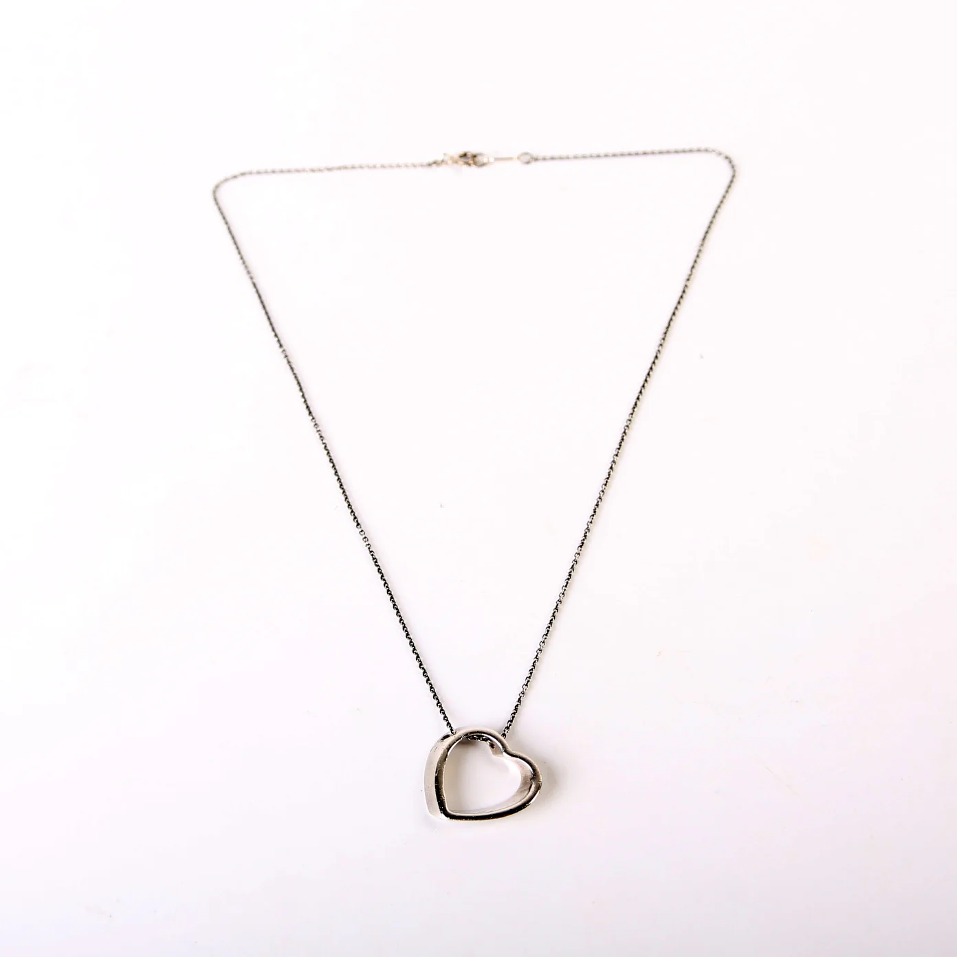 Slanted Heart Necklace 925 - Image 2