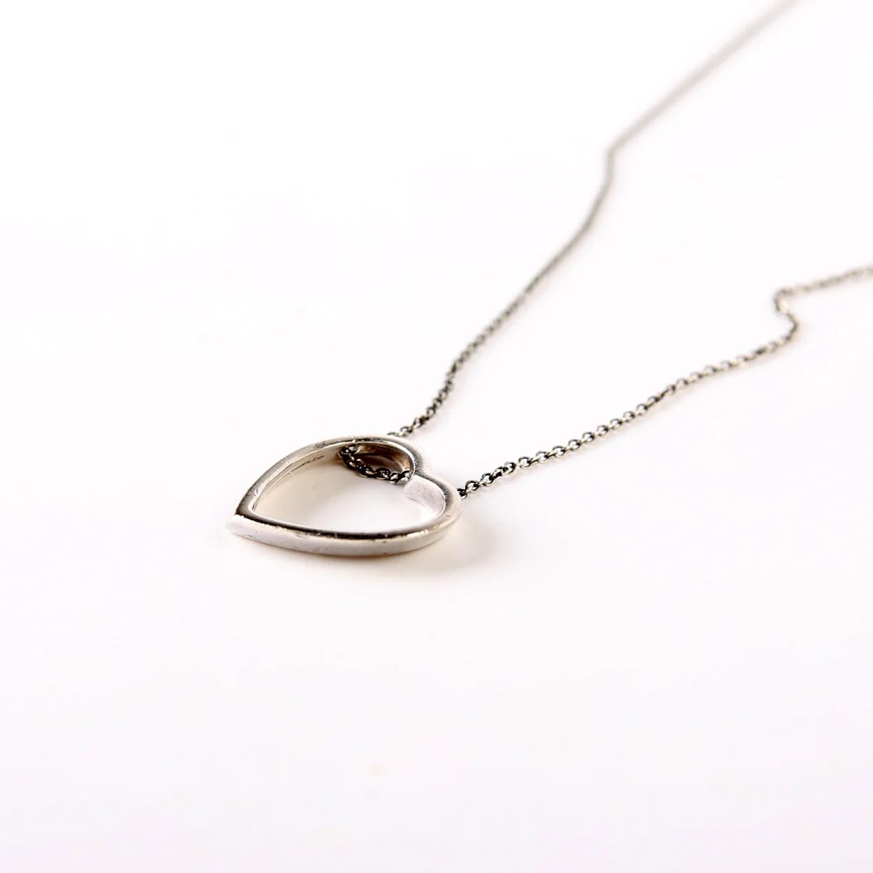 Slanted Heart Necklace 925 - Image 5