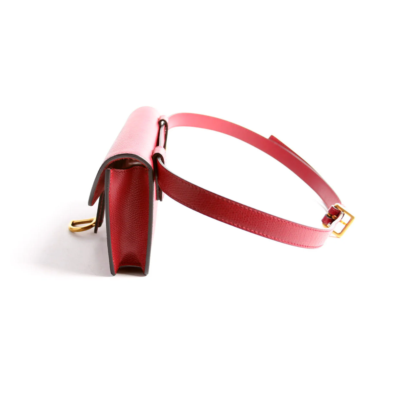 Slim Saddle Bag Grain Leather Red - Image 4