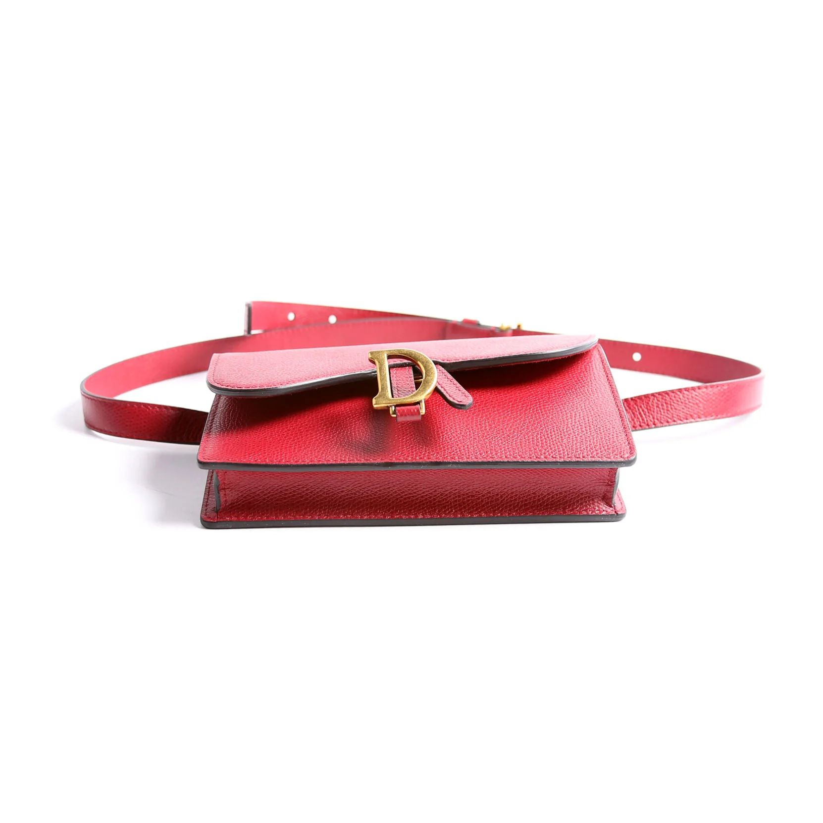Slim Saddle Bag Grain Leather Red - Image 5