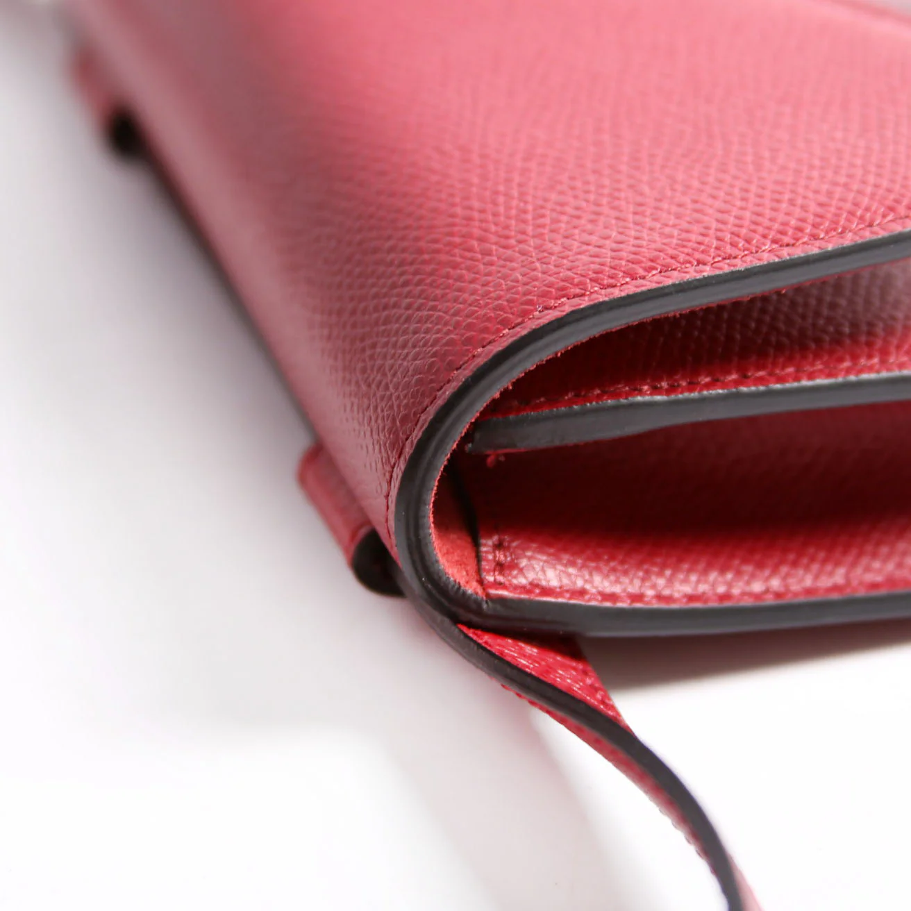 Slim Saddle Bag Grain Leather Red - Image 9