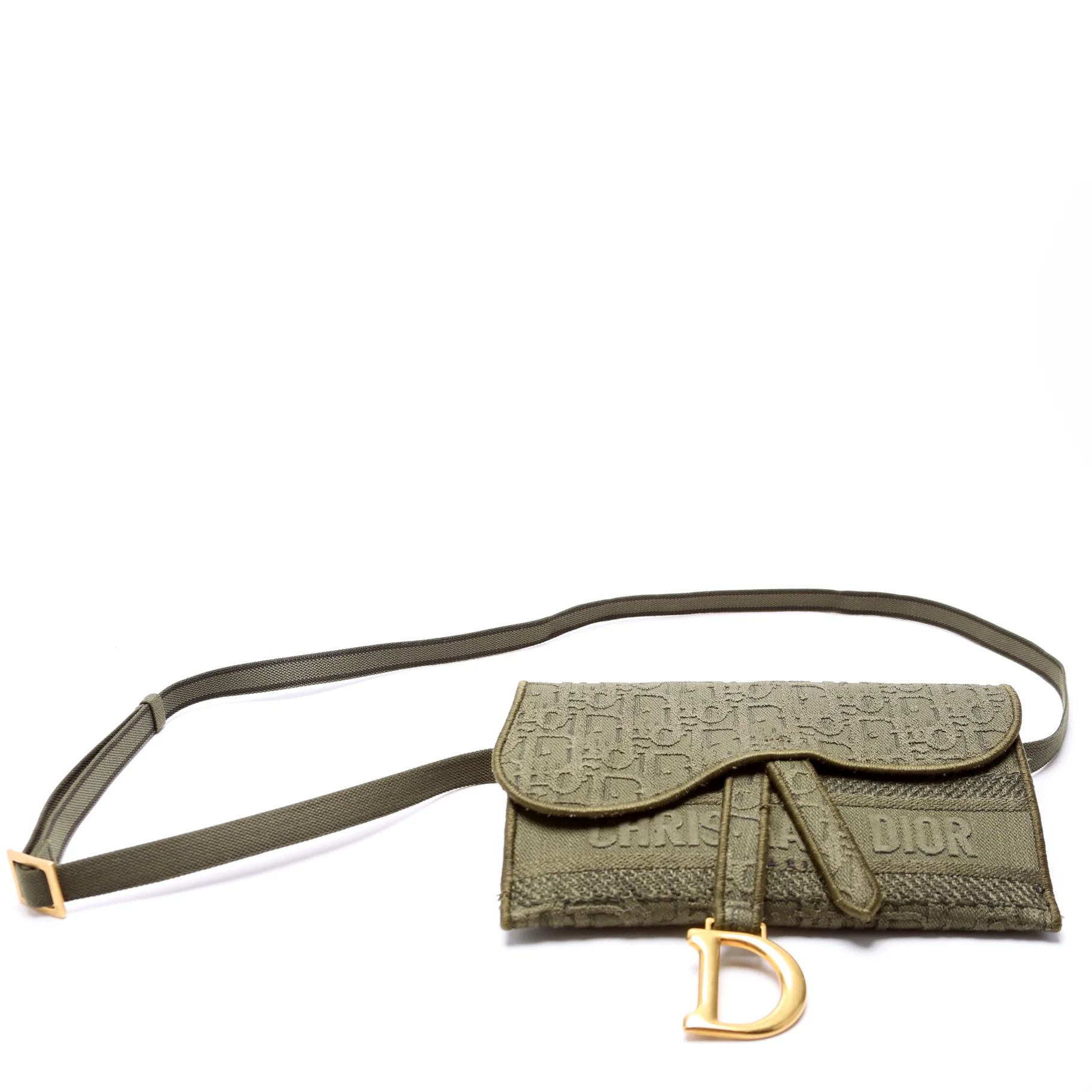 Slim Saddle Belt Bag Oblique Green - Image 4