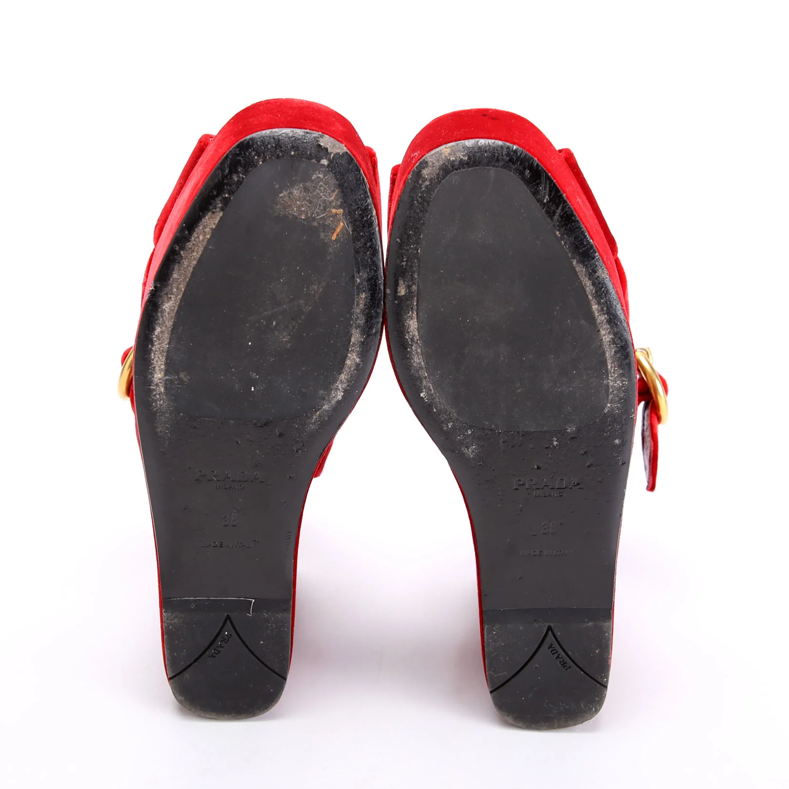 Slingback Platform Velvet Sandals Size 38 Red - Image 11