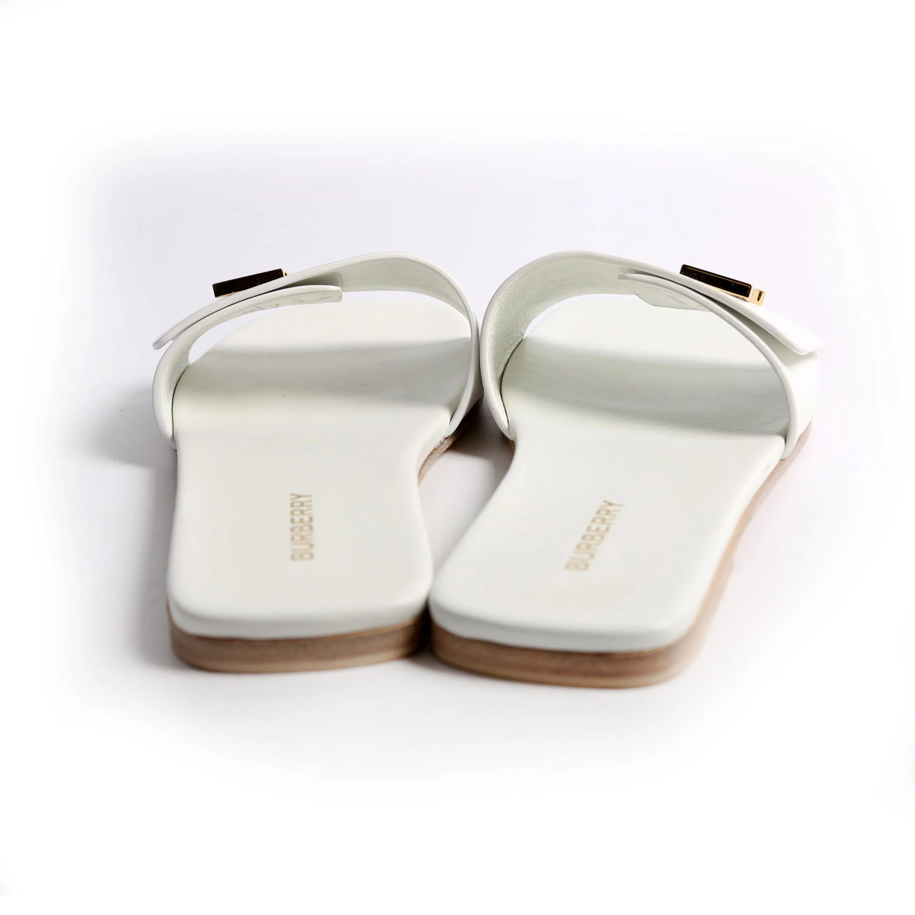 Sloane TB Leather Slide Sandals Size 38 - Image 4