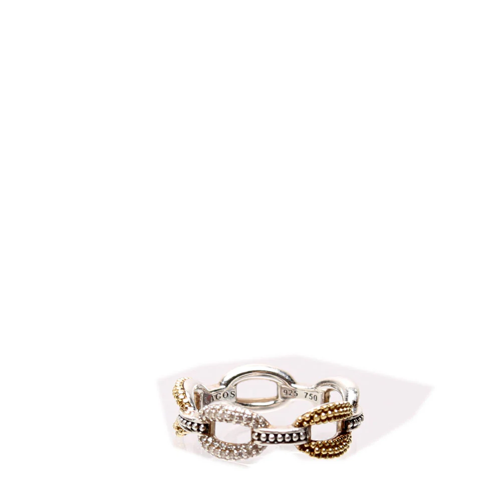 Small Two-Tone Eternity Diamonds 925/750 Size 7 - Image 2