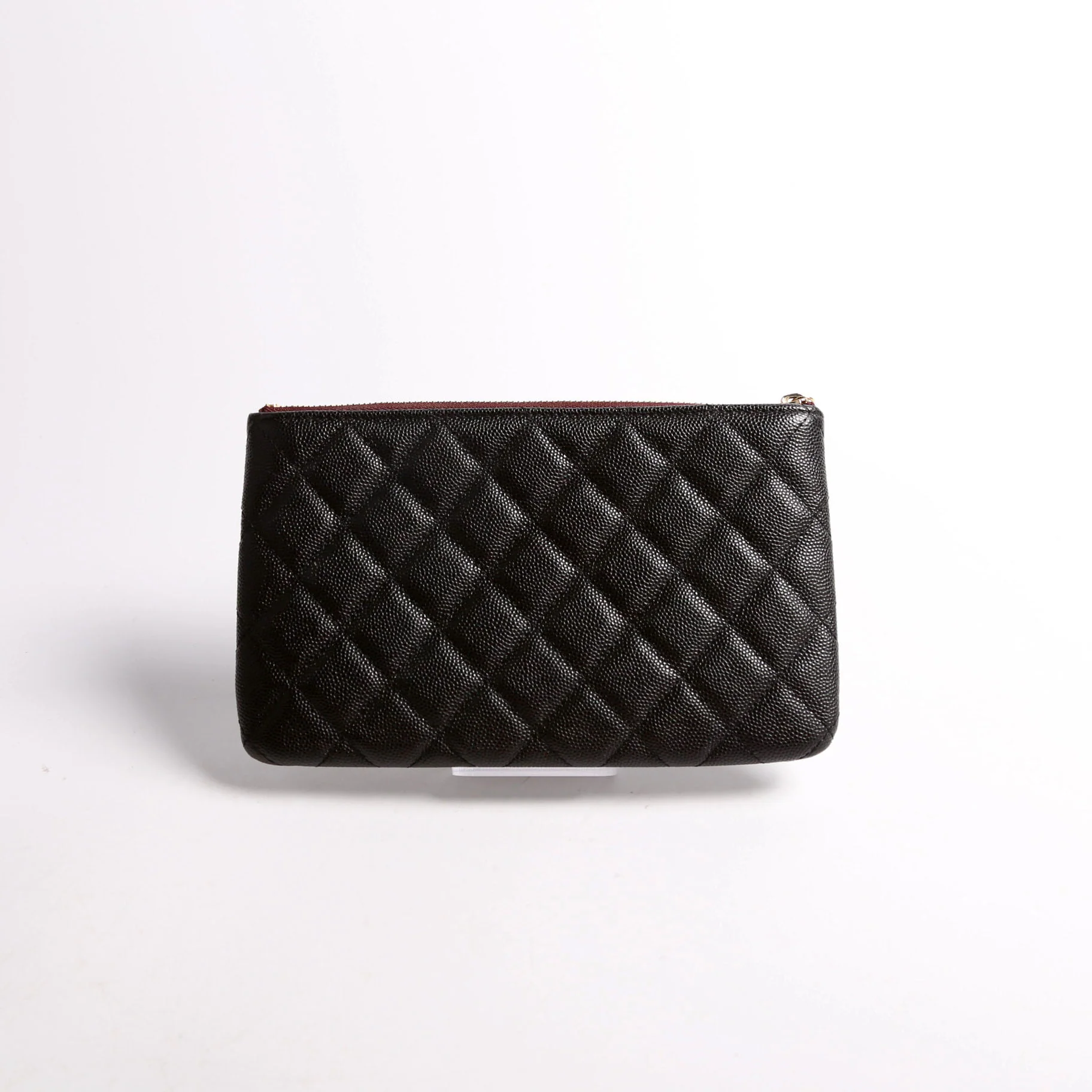 Small Zip Pouch Quilted Caviar 29M - Image 2