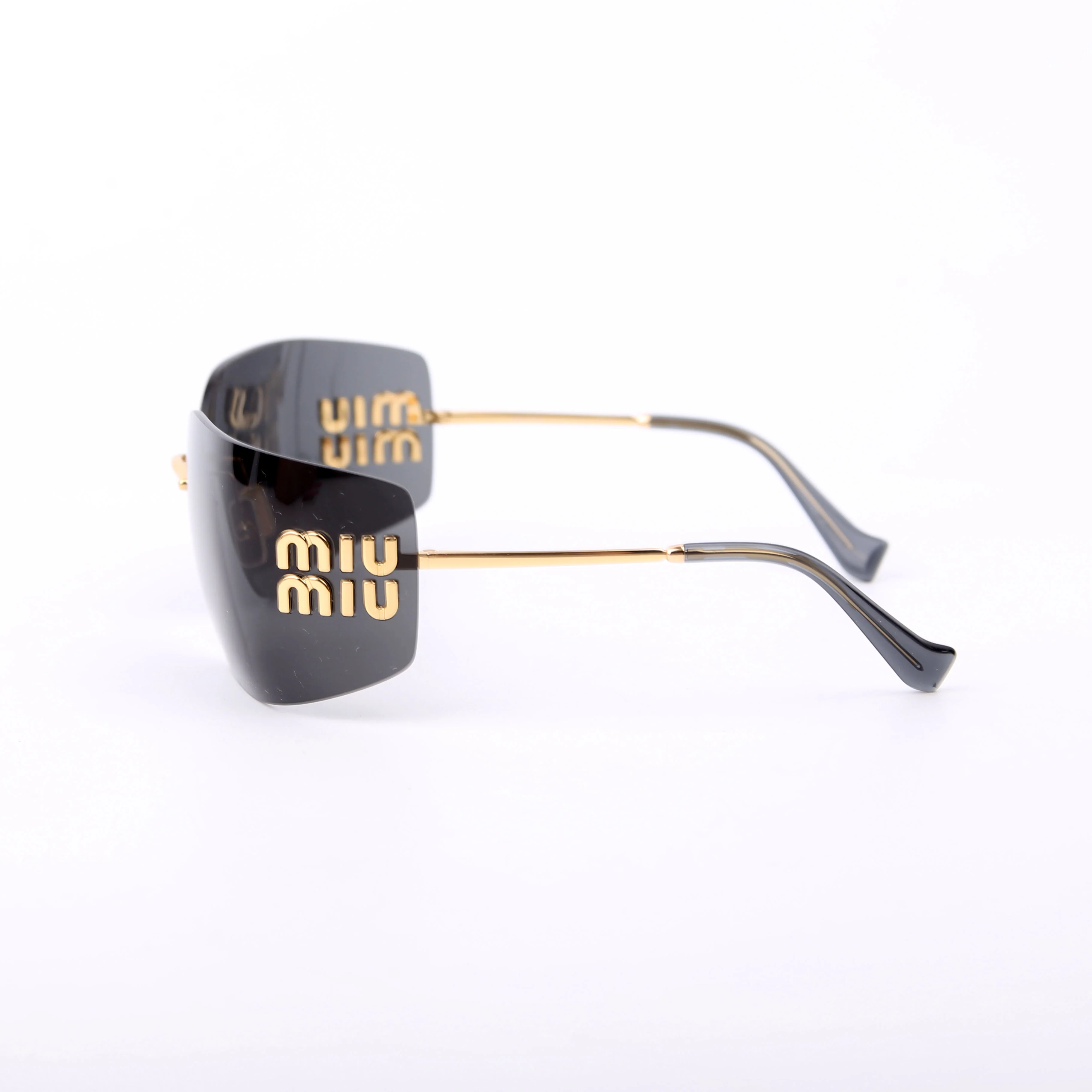 SMU54Y Shield Sunglasses Black/Gold - Image 4