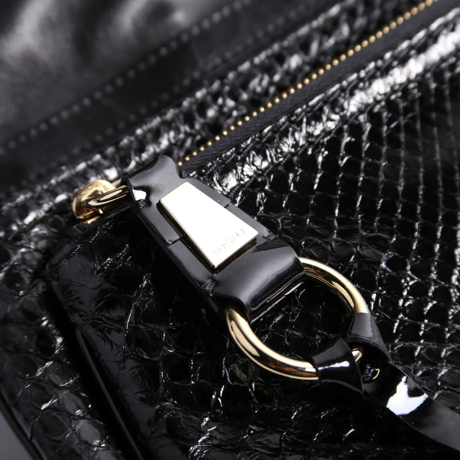 Snake Embossed Clutch With Chain - Image 8