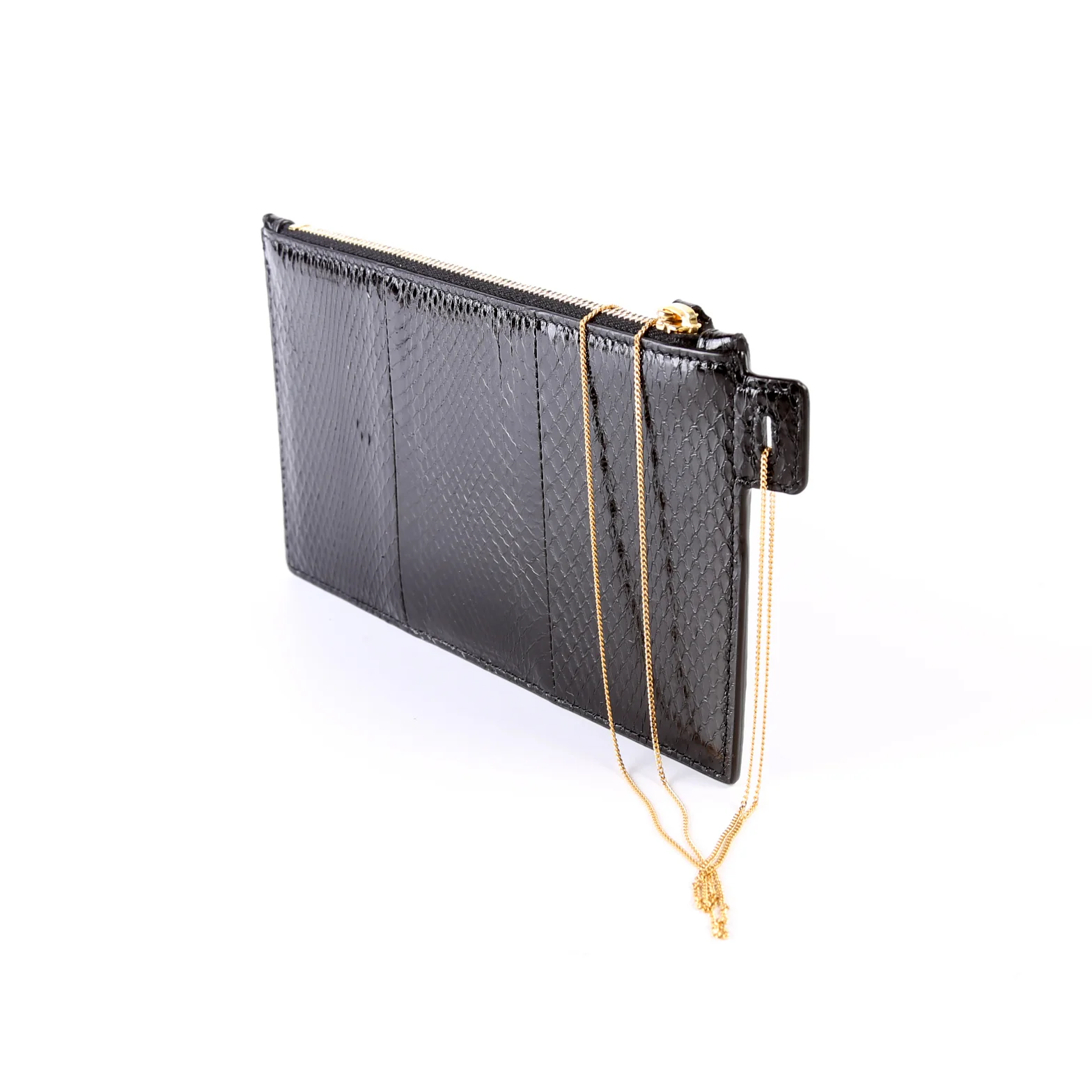 Snakeskin Pouch With Chain - Image 3