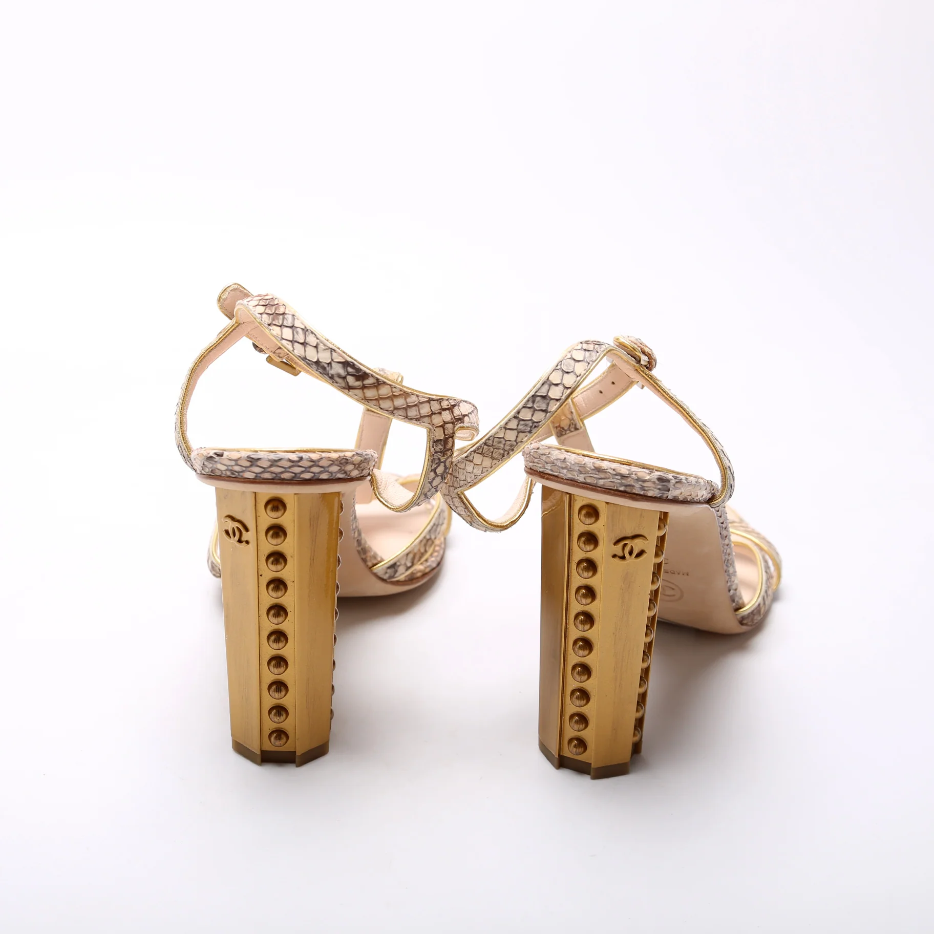 Snakeskin Sandal Heels Size 38.5 - Image 4