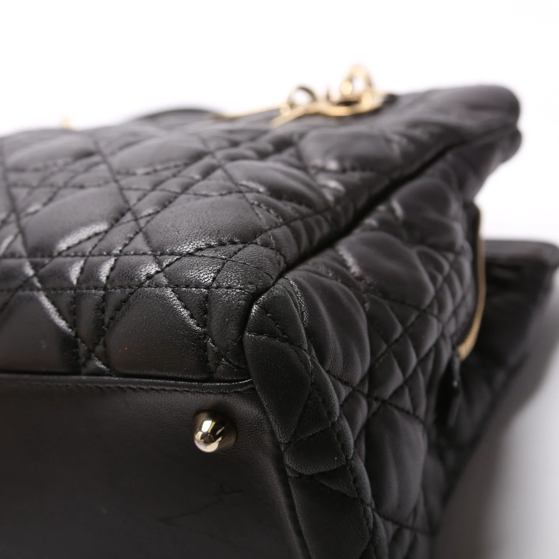 Soft Zip Shopping Tote Lambskin Small Black - Image 7