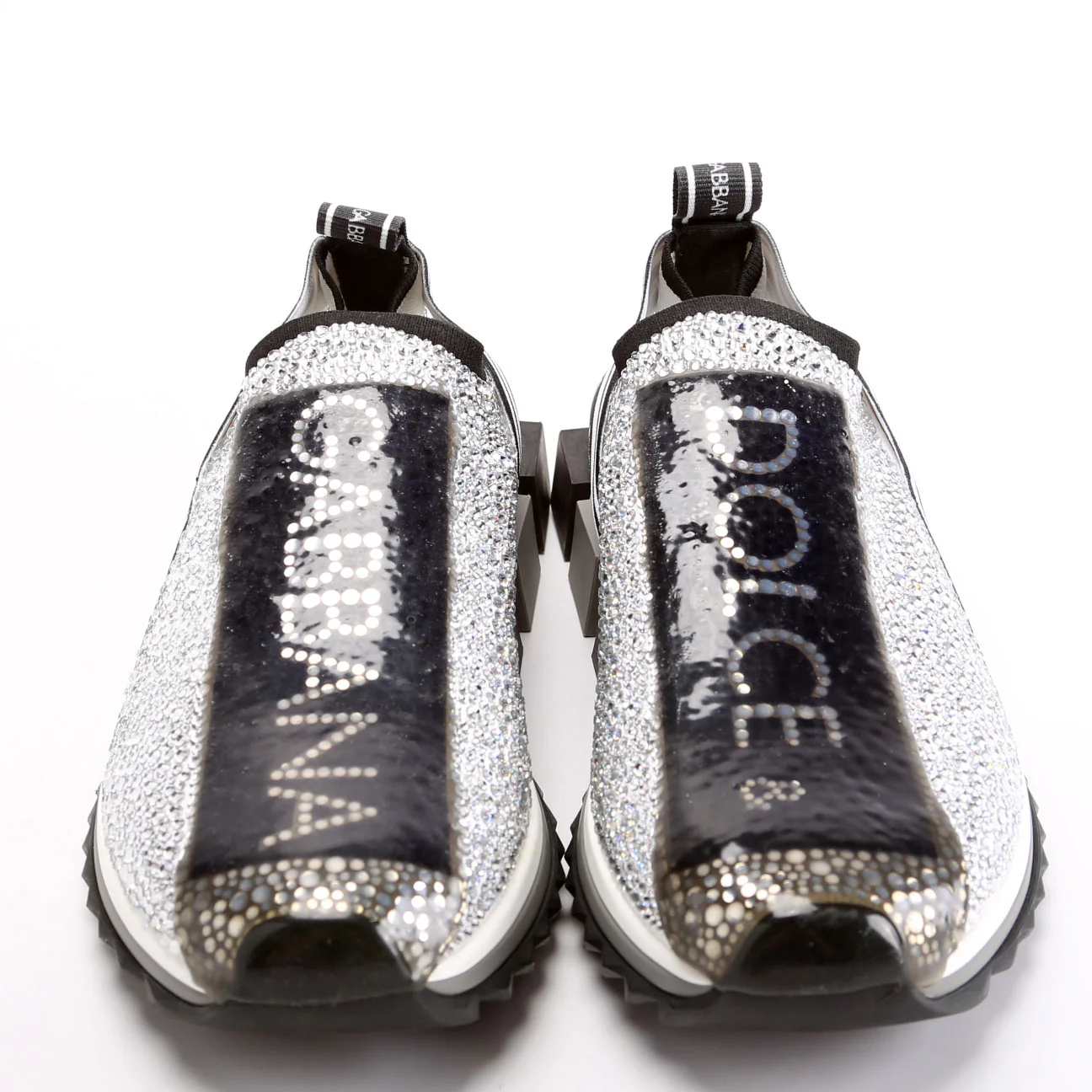 Sorrento Crystal Sneakers Size 40.5 Silver/Black - Image 2
