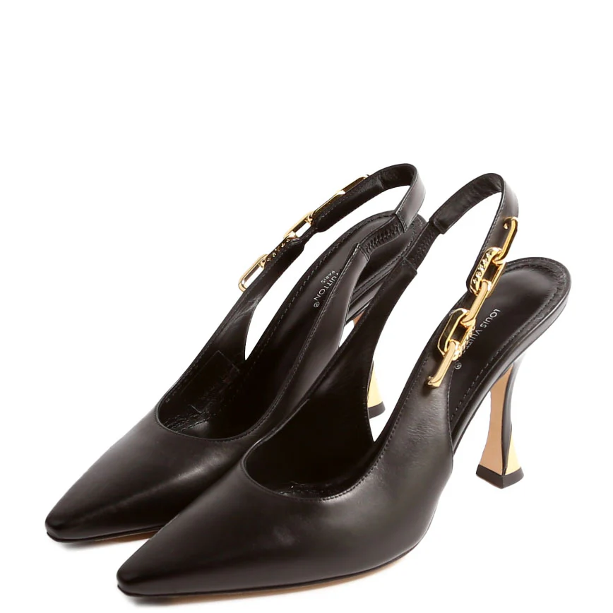 Sparkle Slingback Pumps Size 37.5 Black/Gold