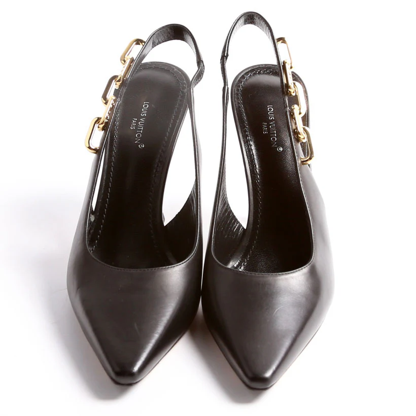 Sparkle Slingback Pumps Size 37.5 Black/Gold - Image 3