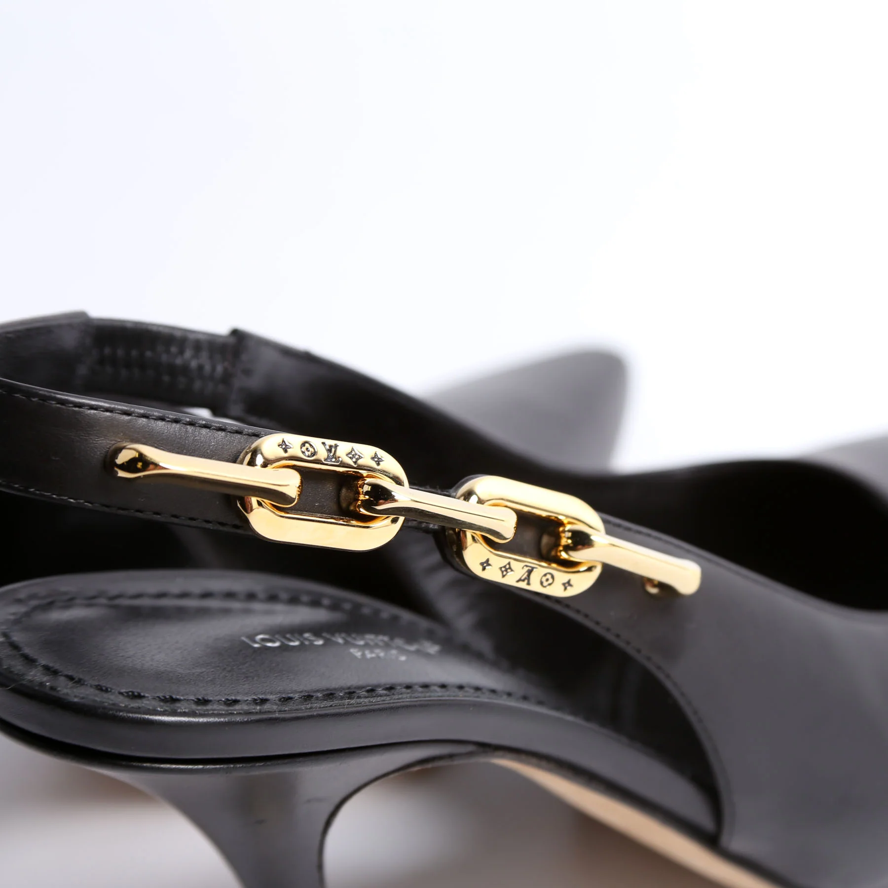 Sparkle Slingback Pumps Size 37.5 Black/Gold - Image 6