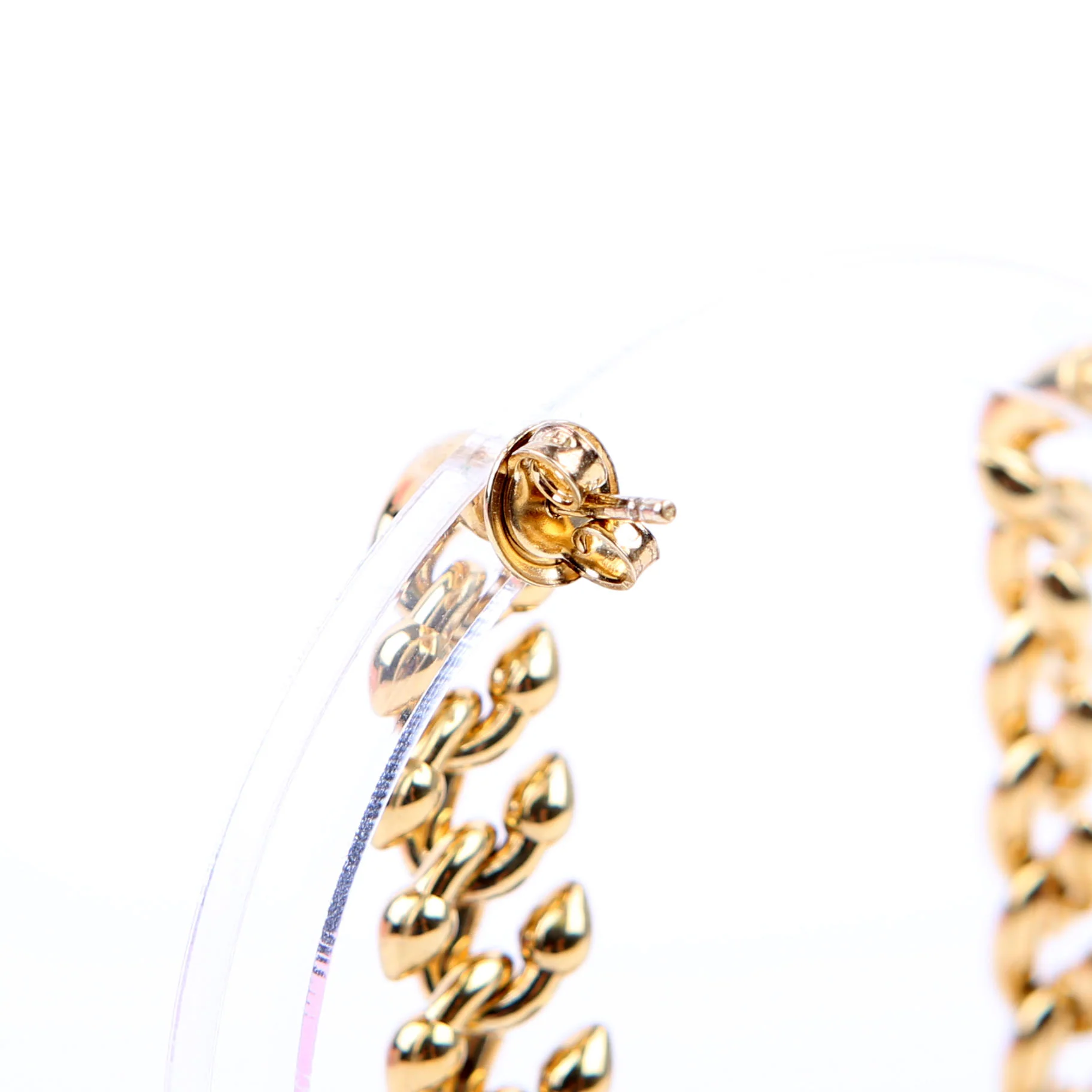Spear Chain Drop Stud Earrings Gold - Image 4