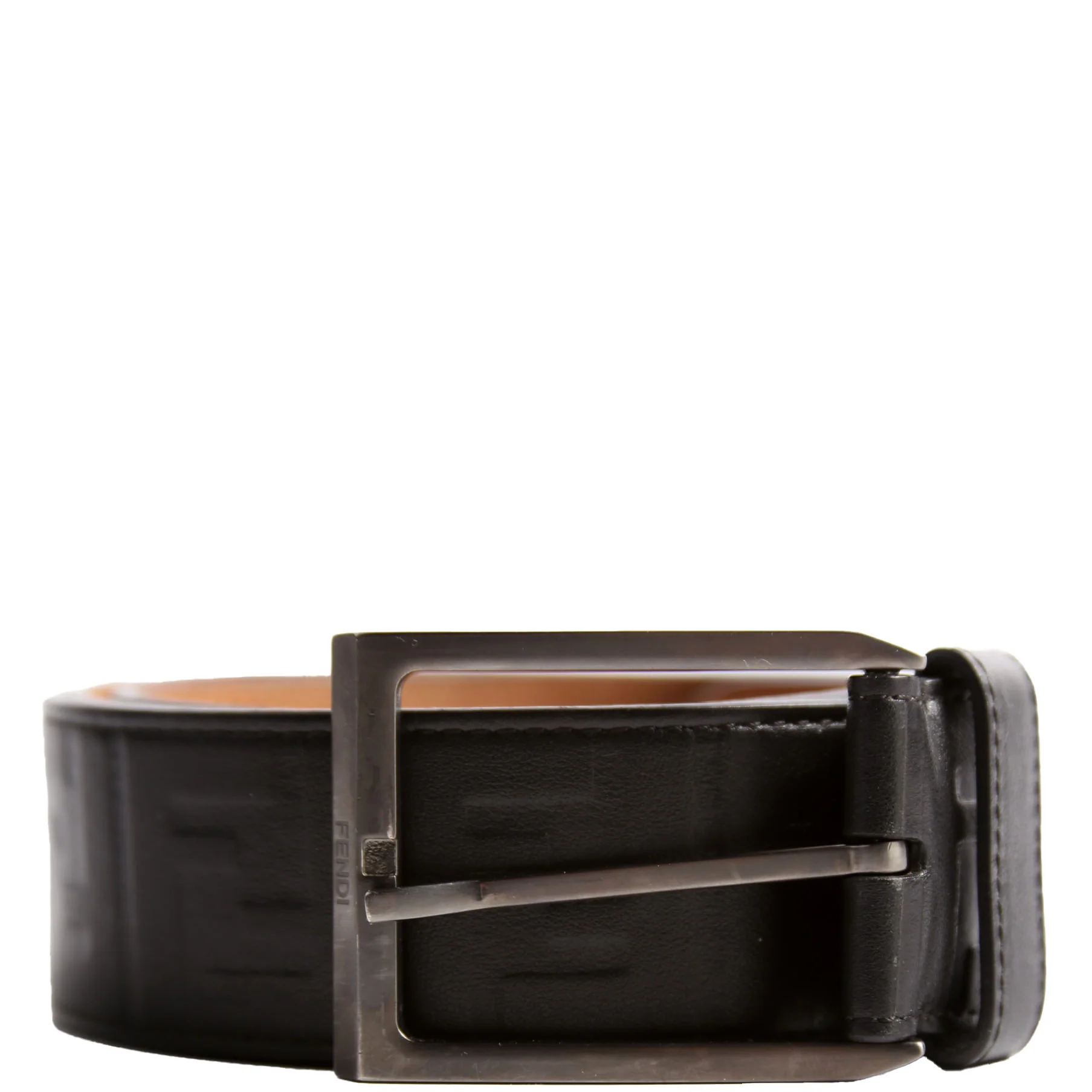 Square Buckle FF Leather Belt 45MM Size 115/56 Black