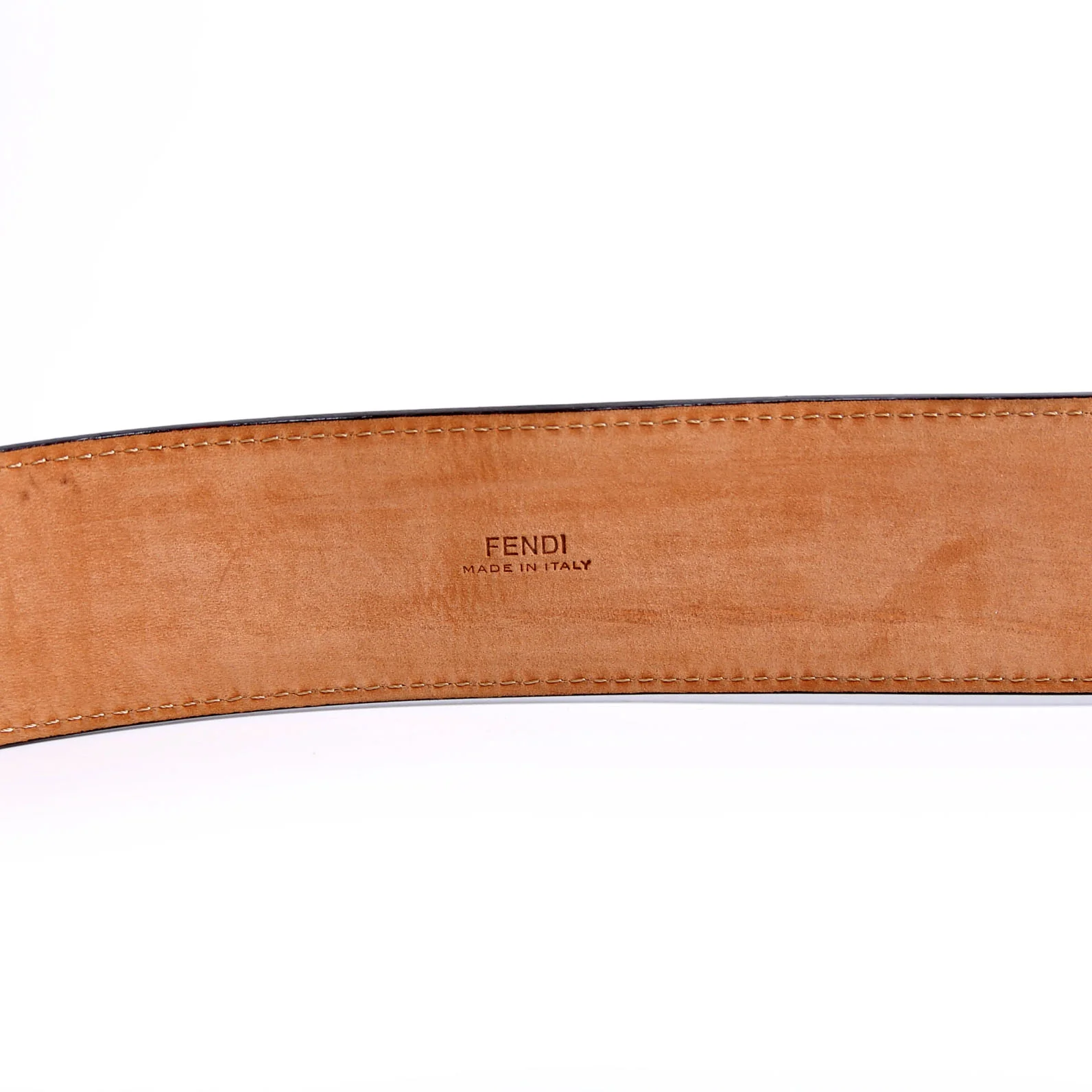 Square Buckle FF Leather Belt 45MM Size 115/56 Black - Image 7