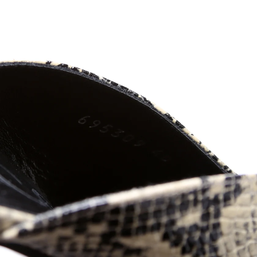 Square G Slide Sandals Snake Embossed Leather Size 40 - Image 5