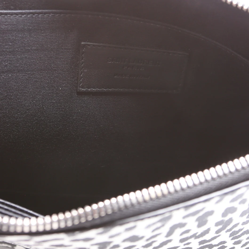 Stamped Leather Clutch 397294 Black/White - Image 6