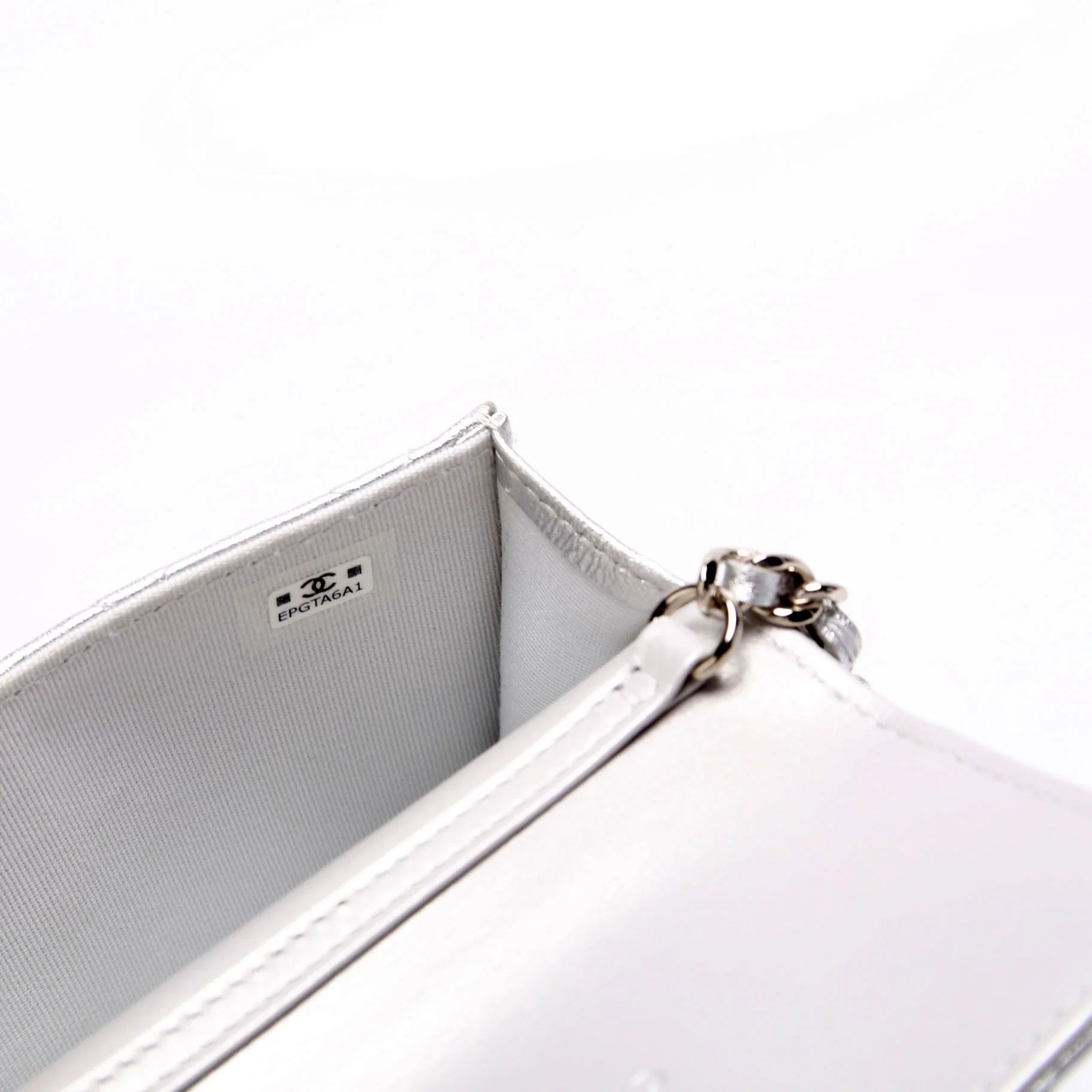 Star Flap Quilted Goatskin Belt Bag RFID Silver - Image 8