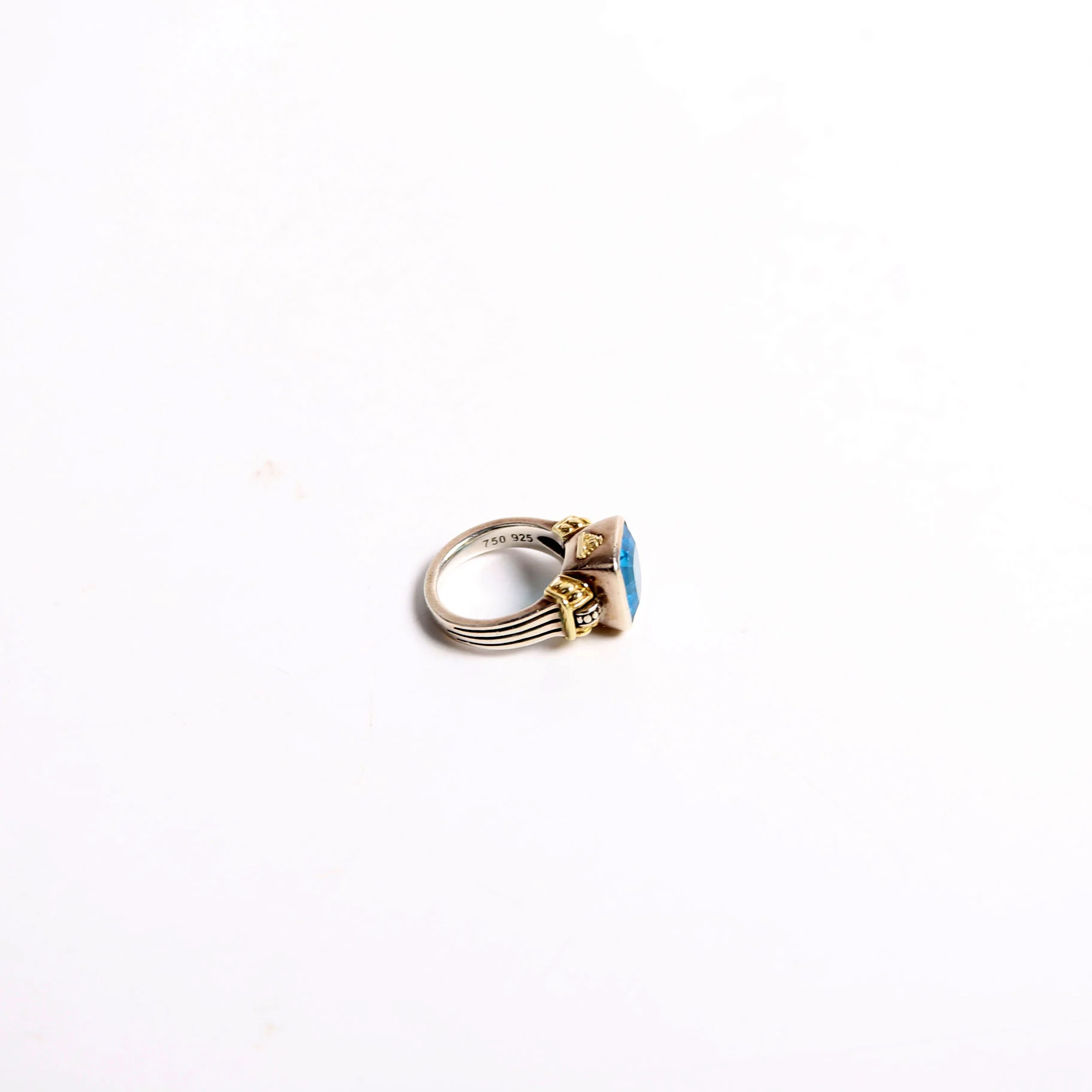 Statement Swiss Blue Topaz Ring Size 7 925/750 - Image 4
