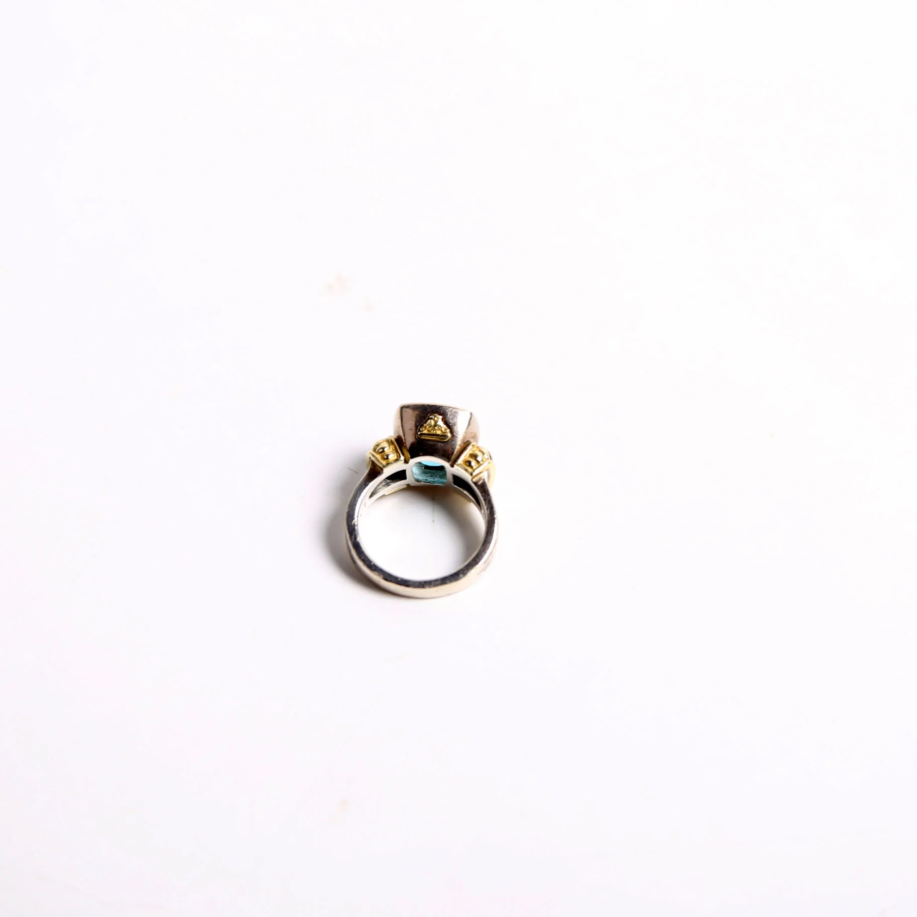 Statement Swiss Blue Topaz Ring Size 7 925/750 - Image 5
