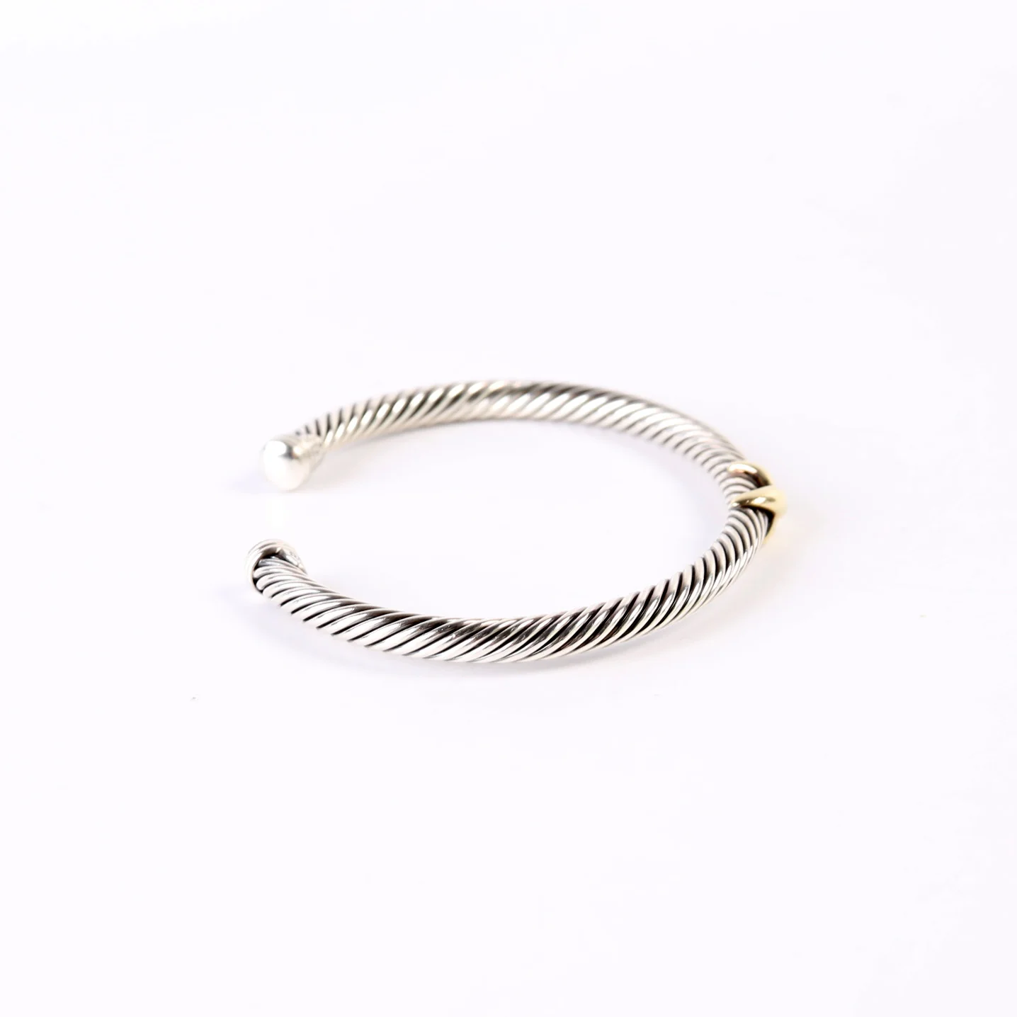 Station X Cable Cuff Bracelet 5MM 925/585 - Image 4