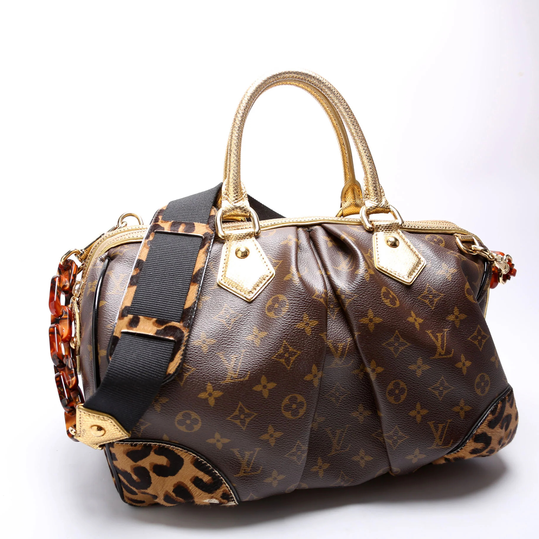 Stephen Bag Leopard Ponyhair Monogram - Image 2