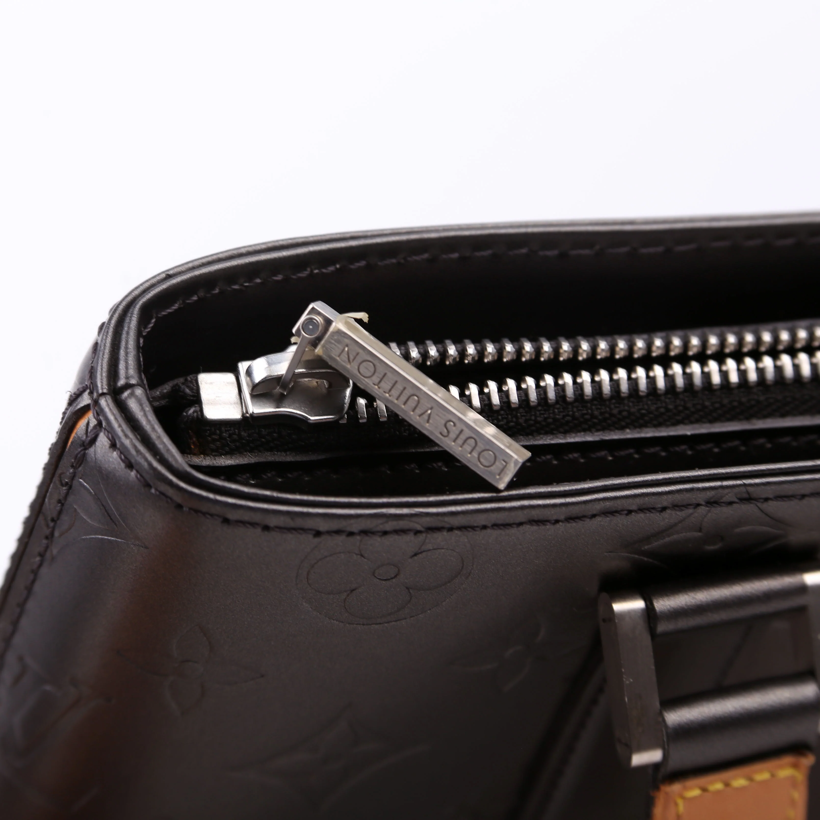 Stockton Monogram Matte Leather Grey - Image 9