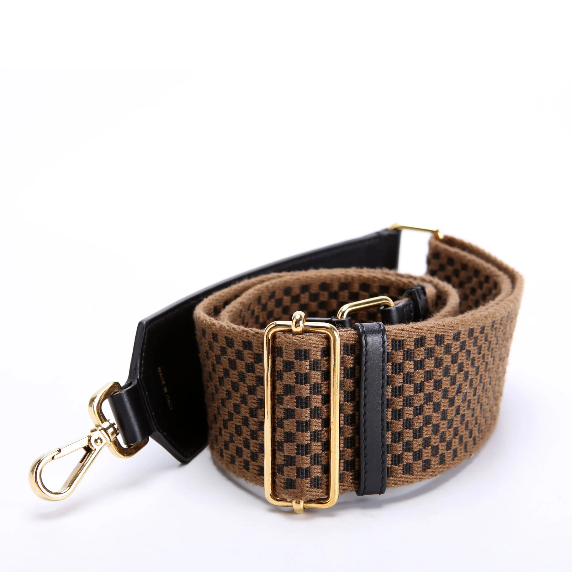 Strap You FF Checker Fabric Strap Brown/Black - Image 3