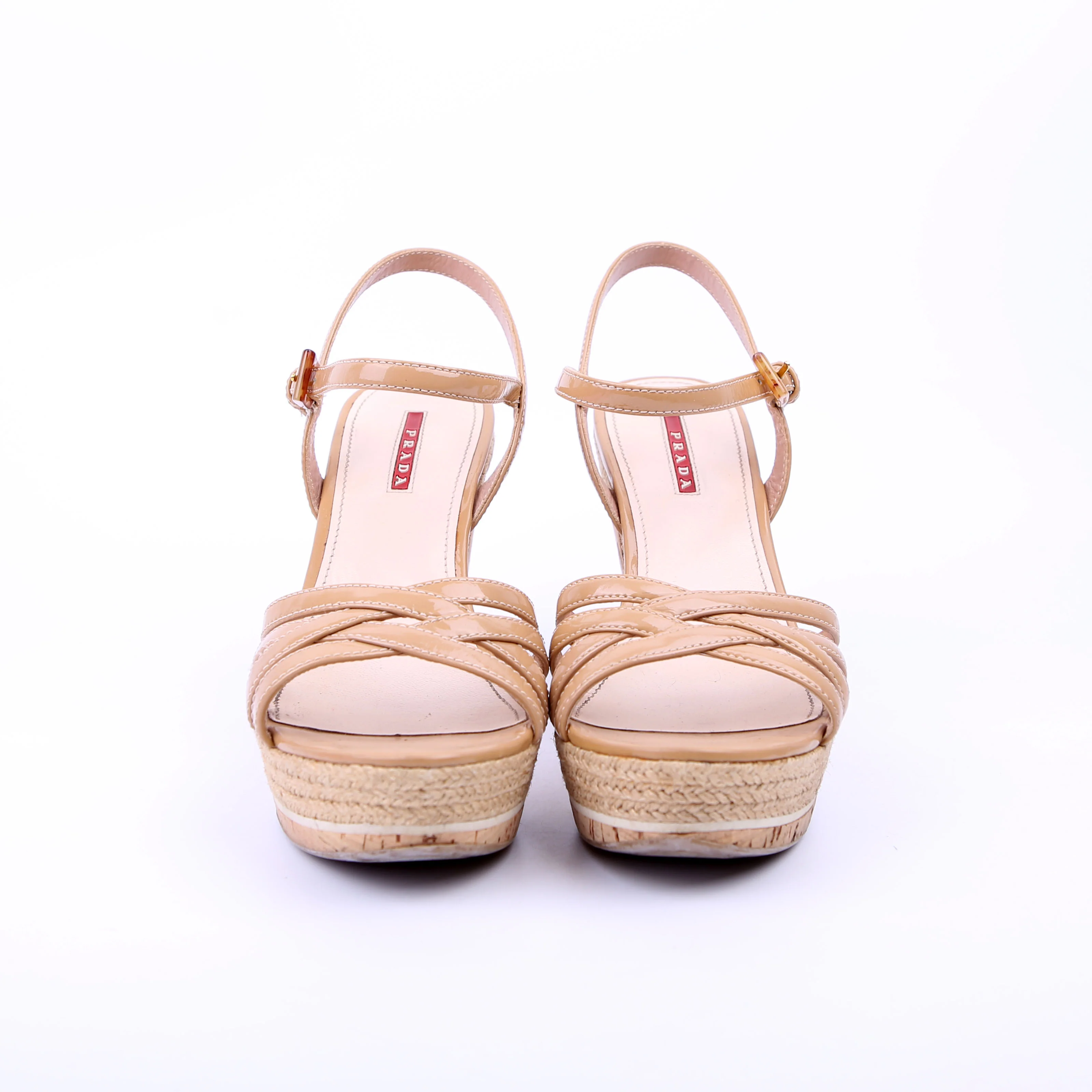 Strappy Espadrille Sandals Size 39.5 Tan - Image 2