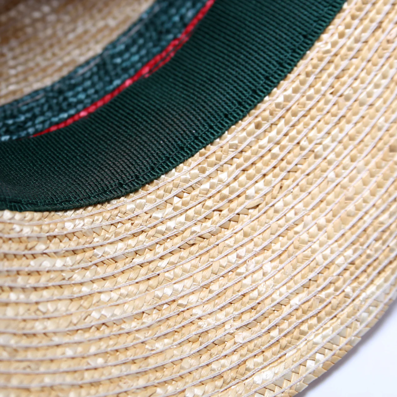 Striped Straw Fedora Size Medium 57CM - Image 6